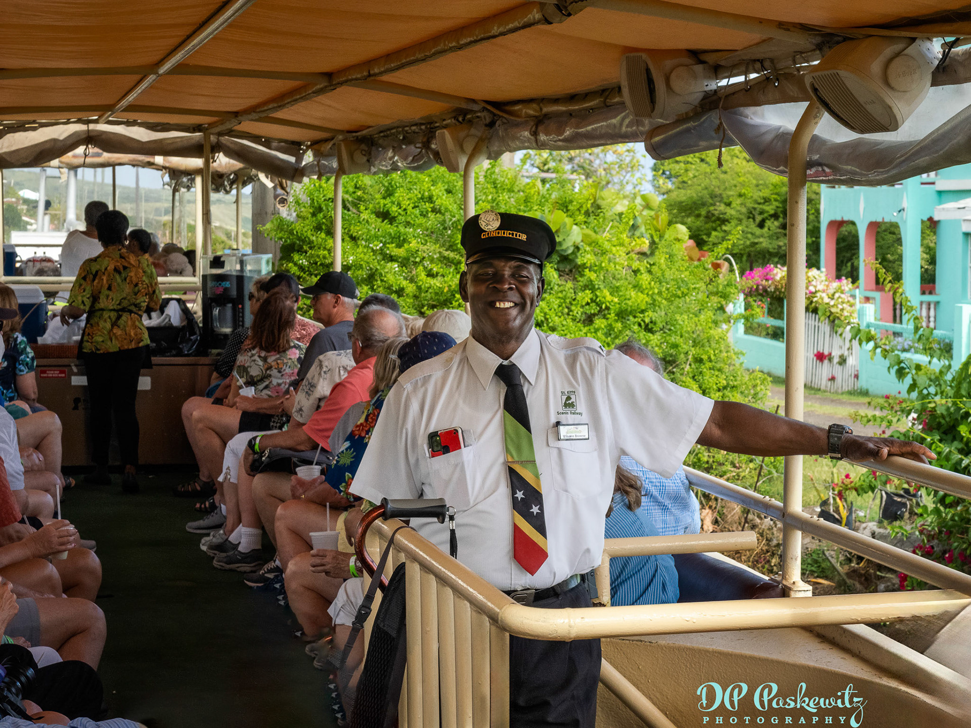 St Kitts Scenic Railway Conductor: St Kitts, Caribbean, 2023