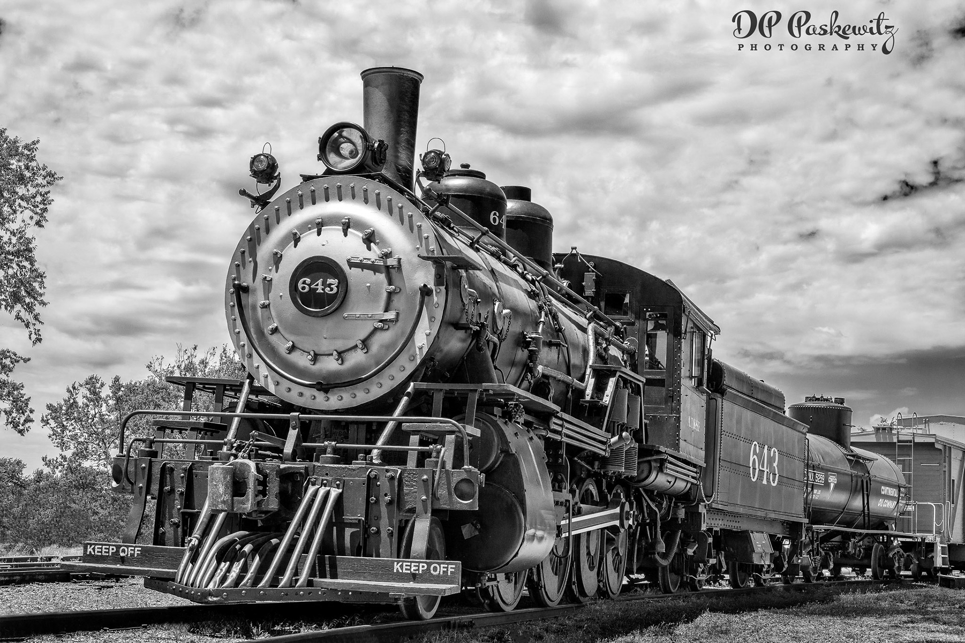 ATSF 643 - a Veteran Consolidation: Originally # 73, a 4-4-0 built by Hinkley in 1879. Rebuilt to 2-10-0 by ATSF in 1897.; Oklahoma Railway Museum, 2017