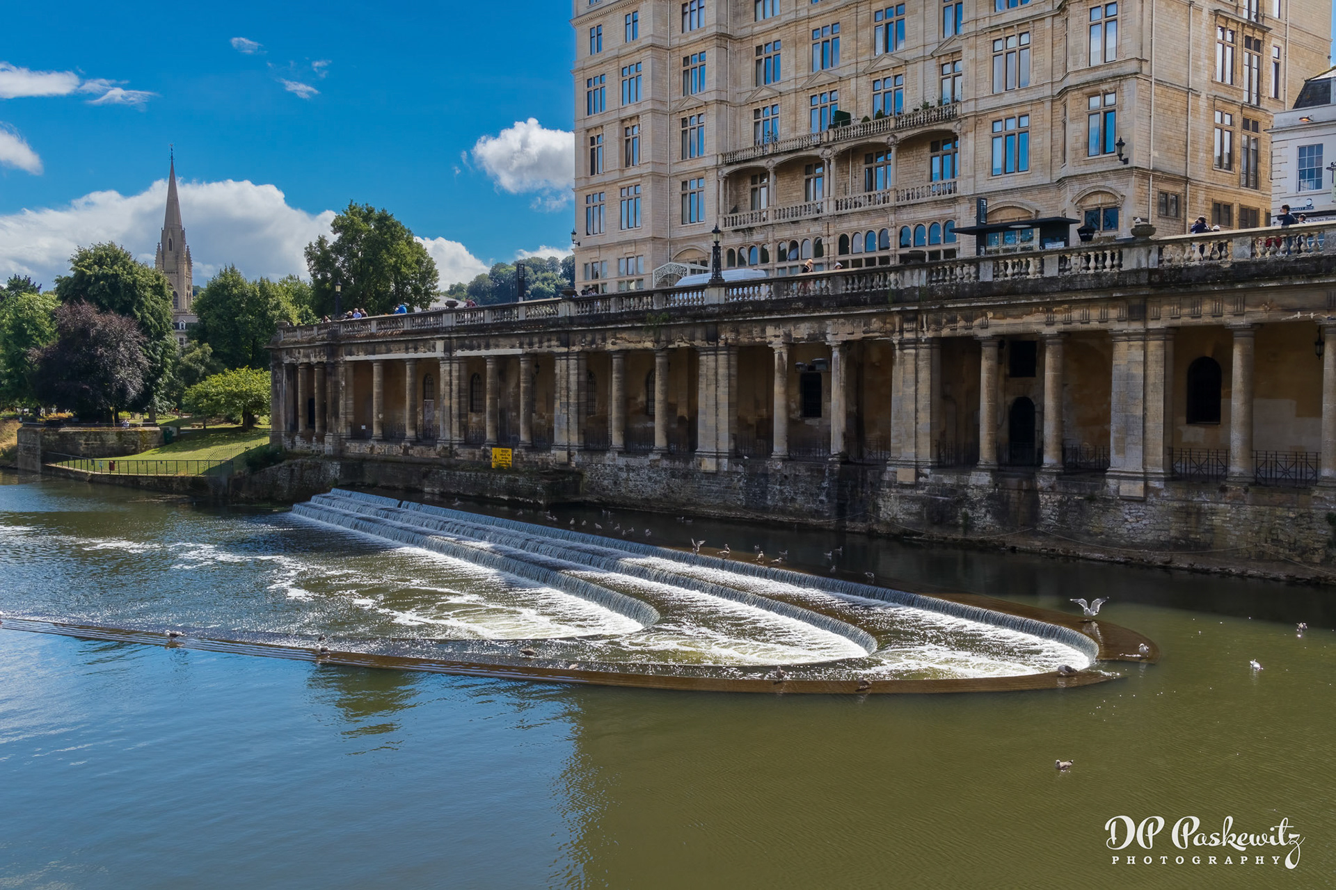 Empire Hotel and Avon Weir: Bath, UK, 2018