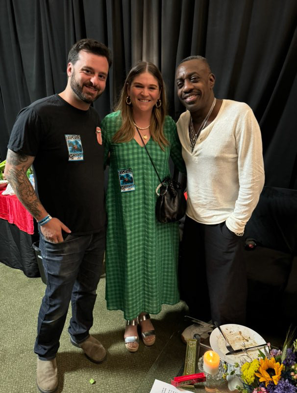 Bart, Abby, and Steve Jordan baclstage