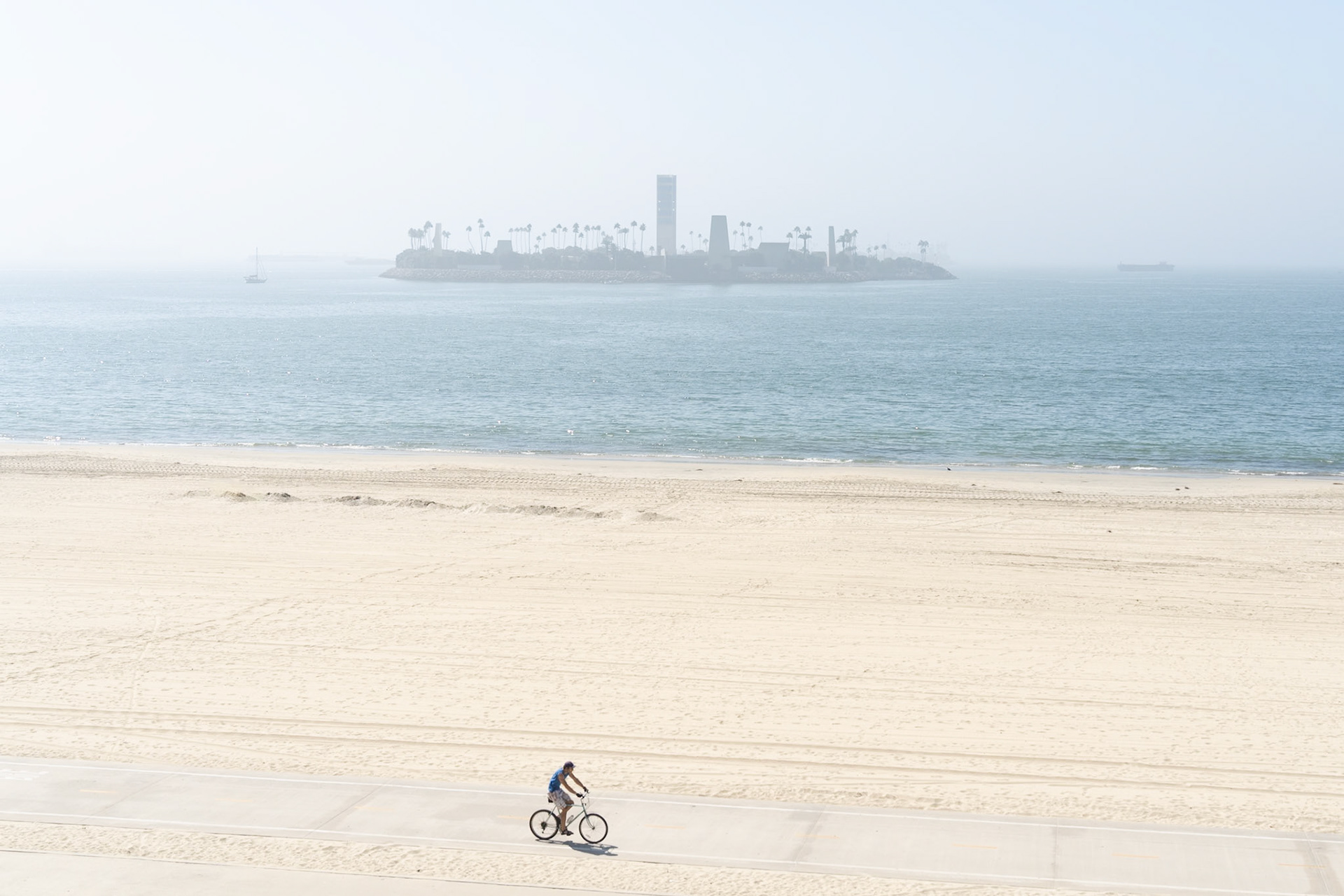 Cyclist on Long Beach