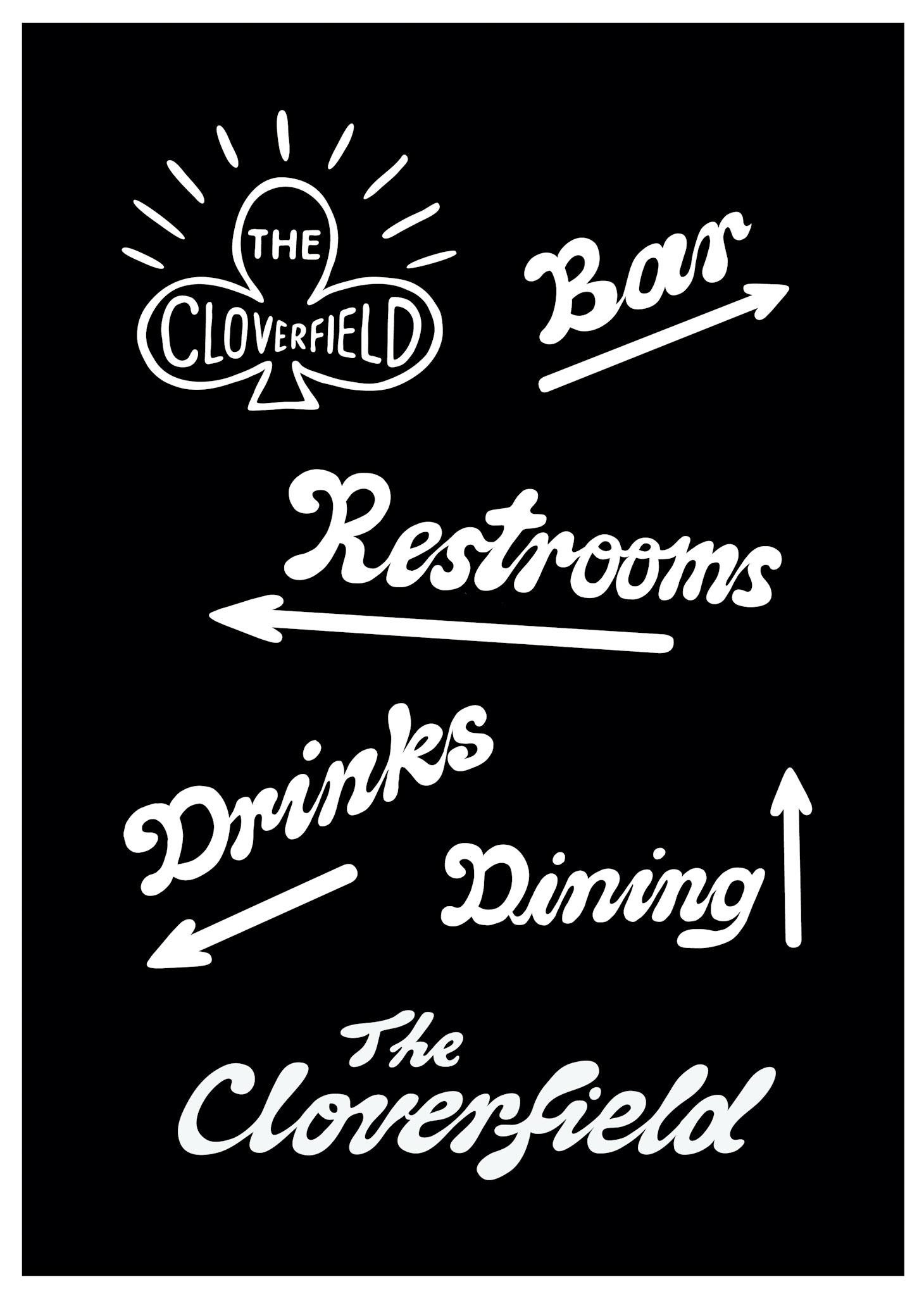 Signage for The Cloverfield Restaurant Santa Monica