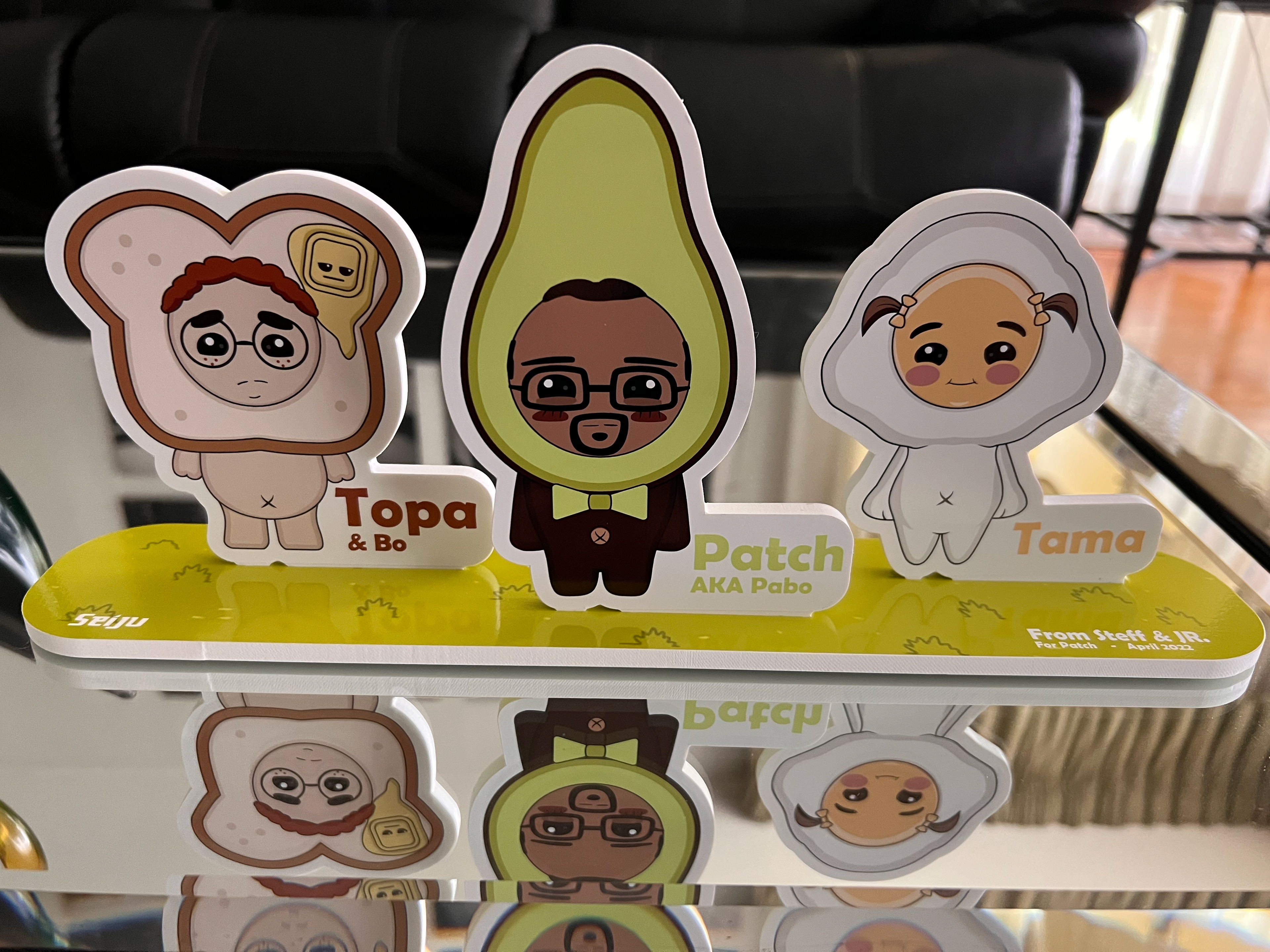 Brekki Bunch Standees featuring my professor as Avocado