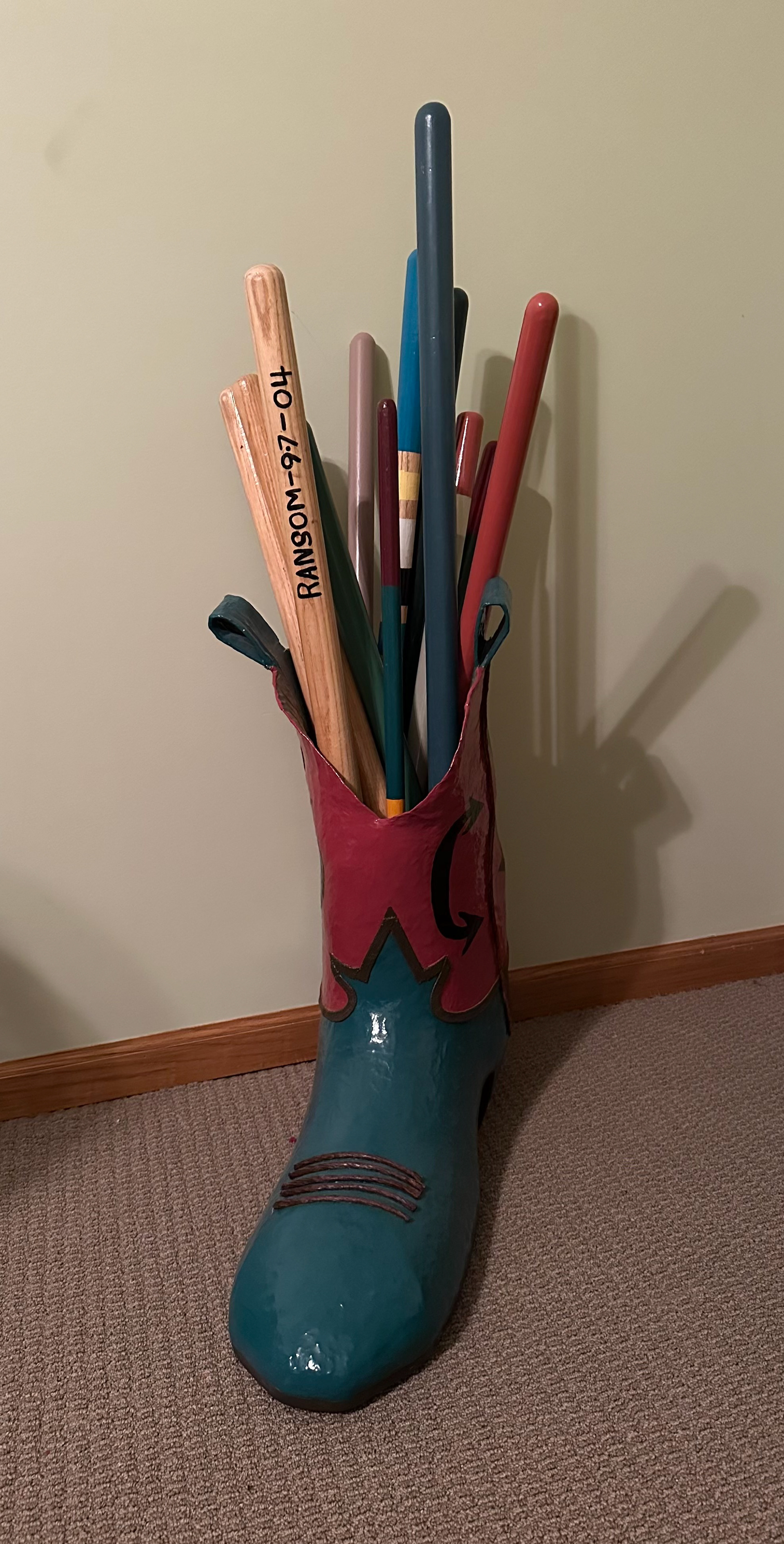 Fathers boot sculpture