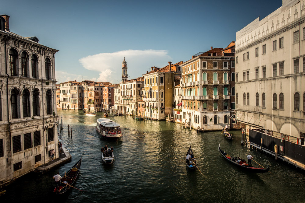 The view from Rialto bridge, Venice, Italy, 2014