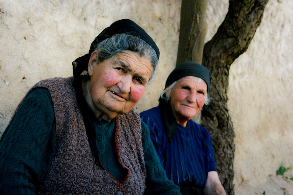 A couple of grandmothers in a village in Bulgaria, Bulgaria, 2007