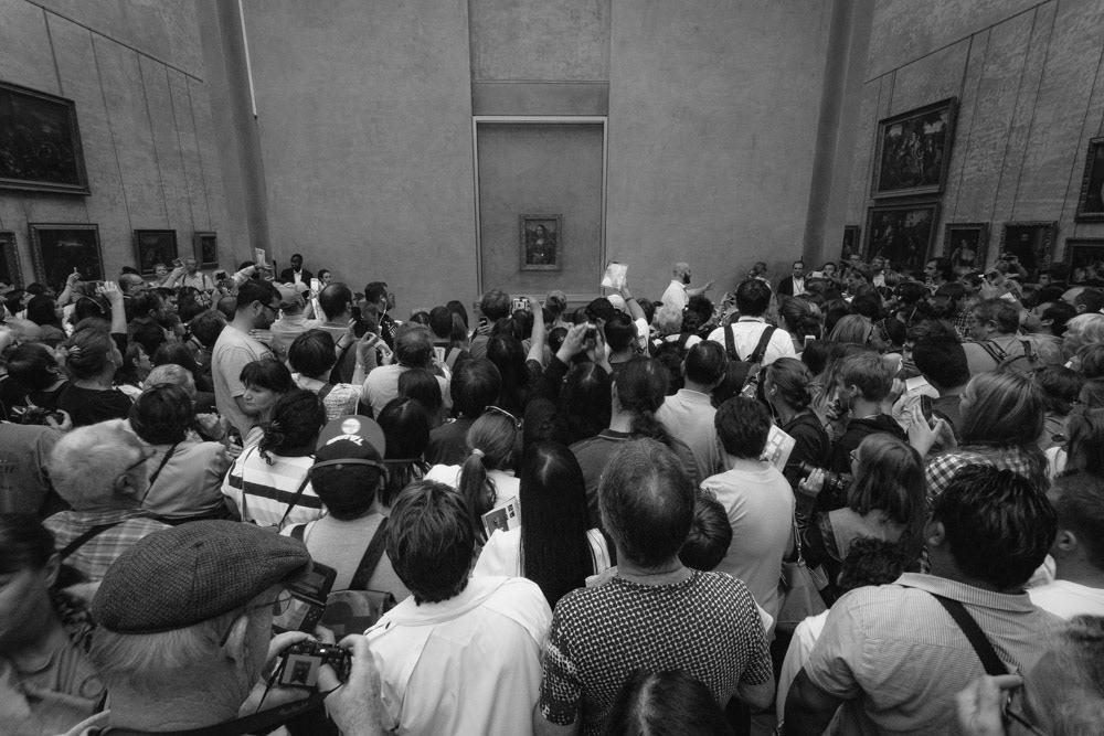 Looking at Mona Lisa, Paris, France, 2014