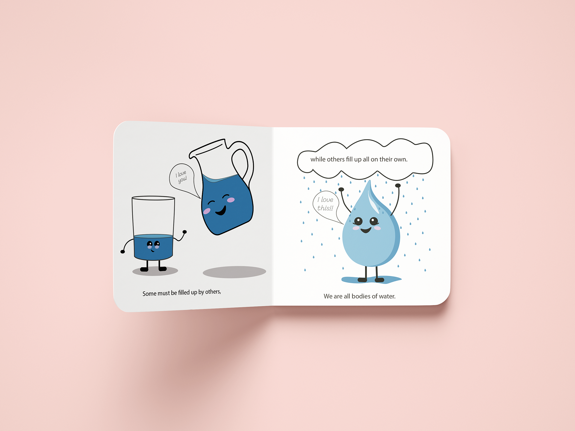 Pages from "Bodies of Water" - A published children's book created in Adobe Illustrator and InDesign