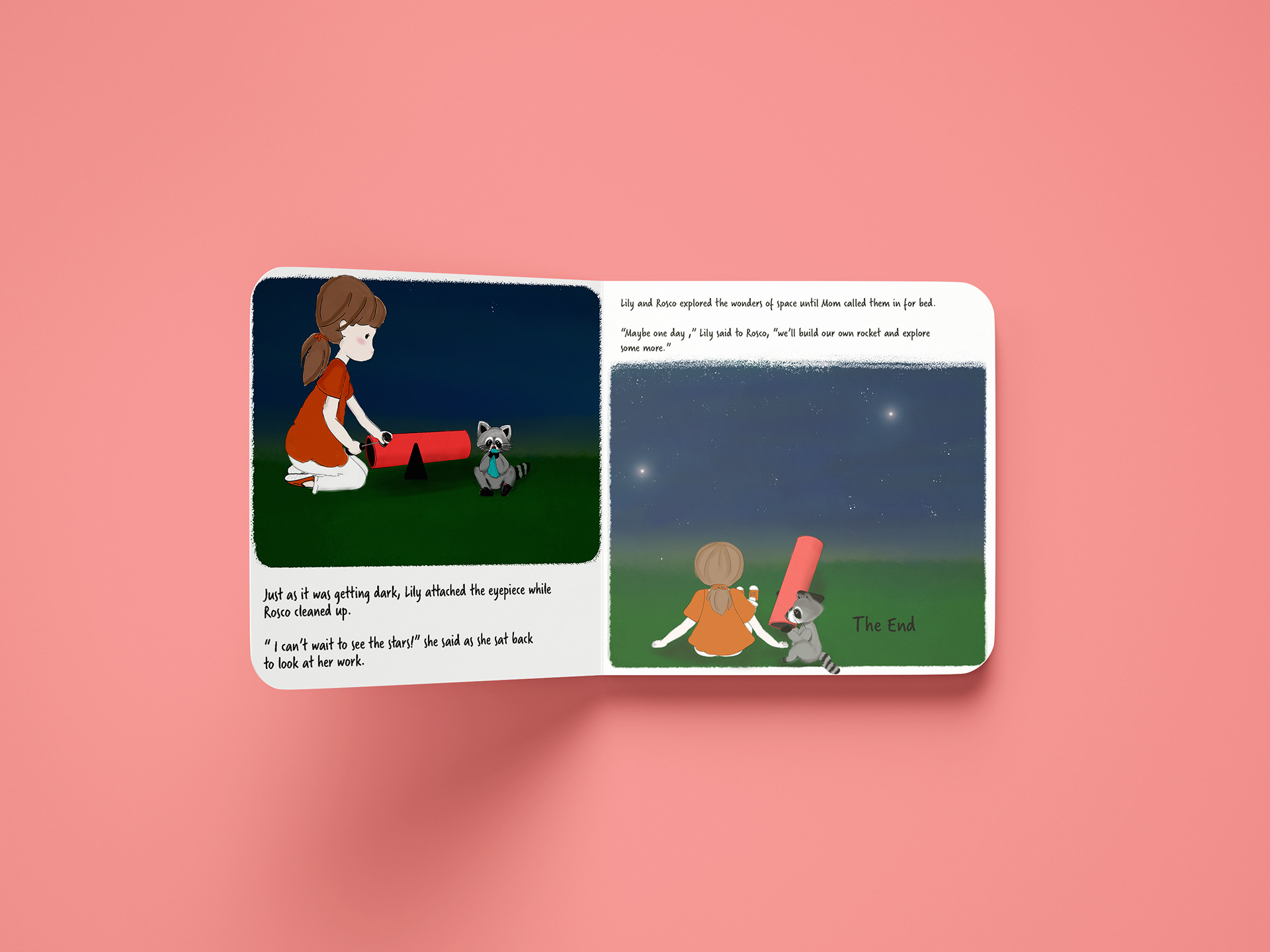 Pages from "Rosco and Lily" - A Children's Book created in Adobe Photoshop