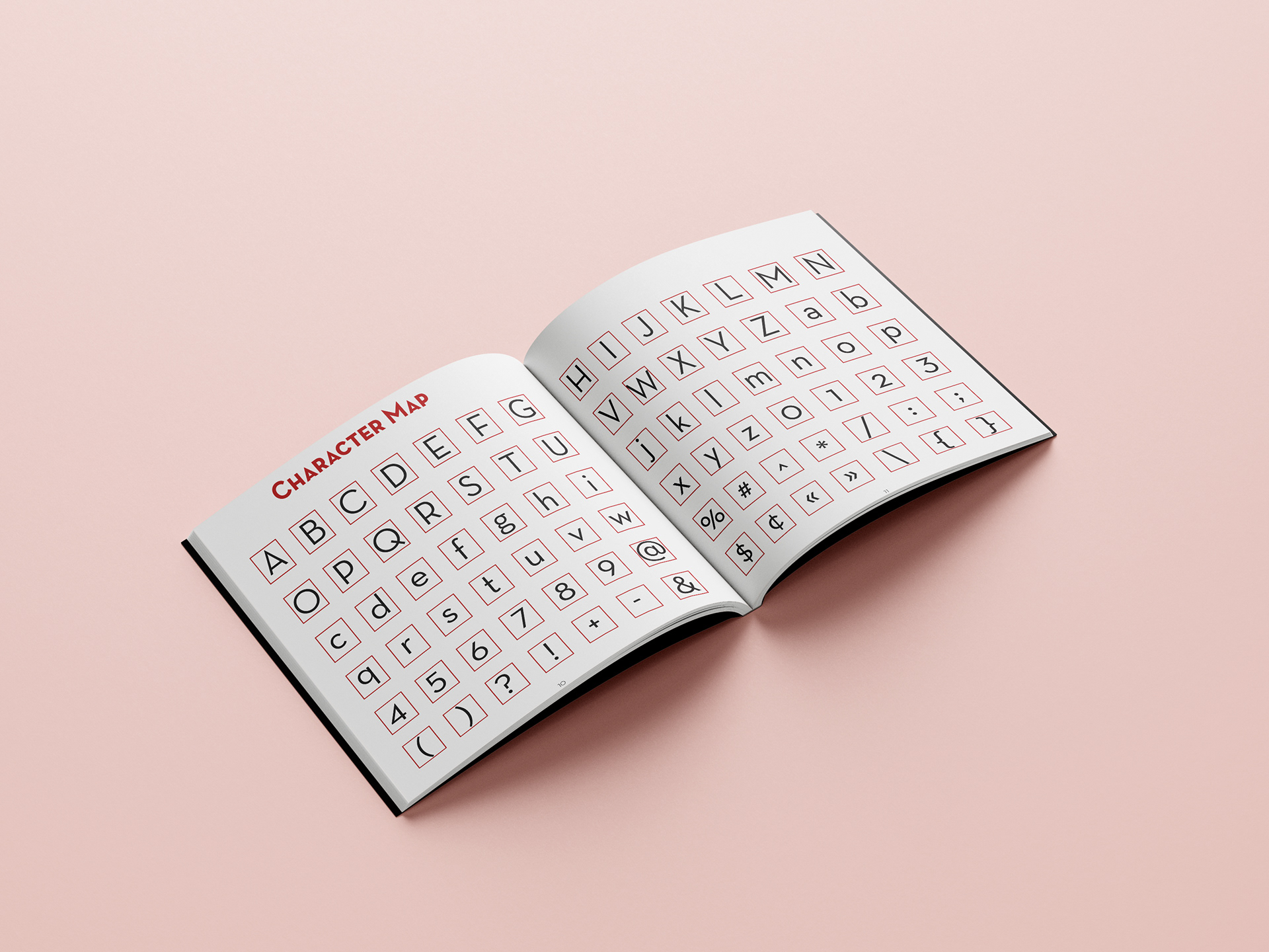 Character map from Typography Book - Created in Adobe InDesign