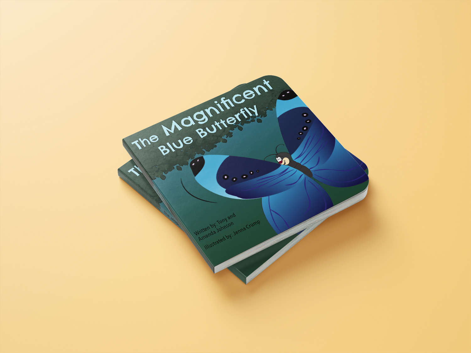 Cover art from "The Magnificent Blue Butterfly - A published children's book created in Adobe Illustrator, Photoshop, and InDesign