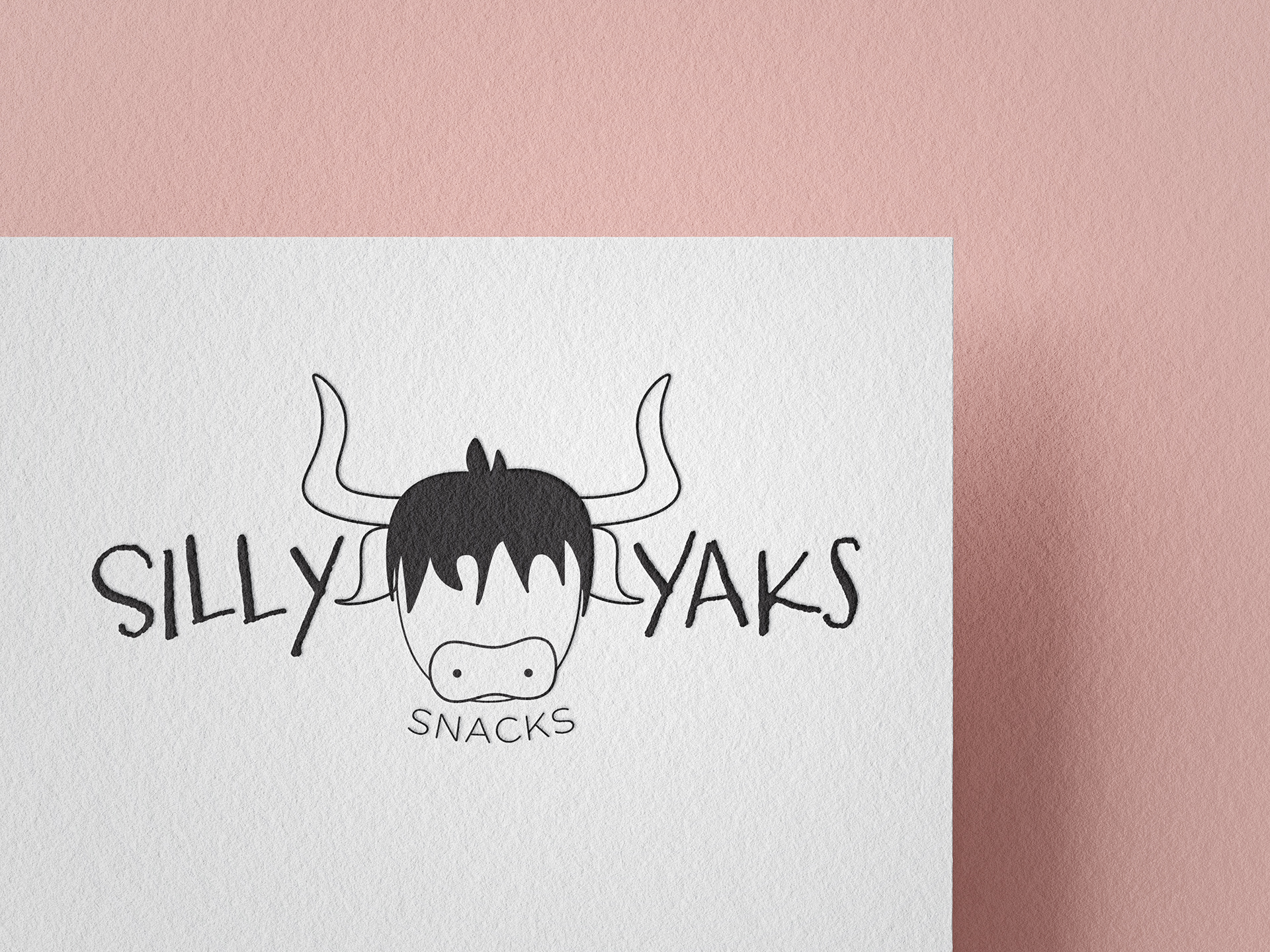 Silly Yaks Snacks Black & White Logo - Created in Adobe Illustrator