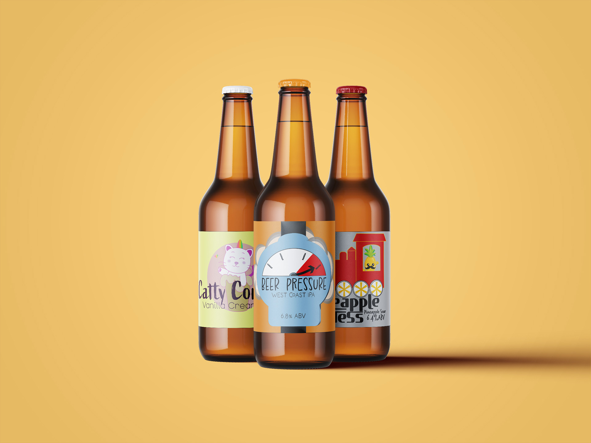 Beer Labels - Created in Adobe Illustrator for video project