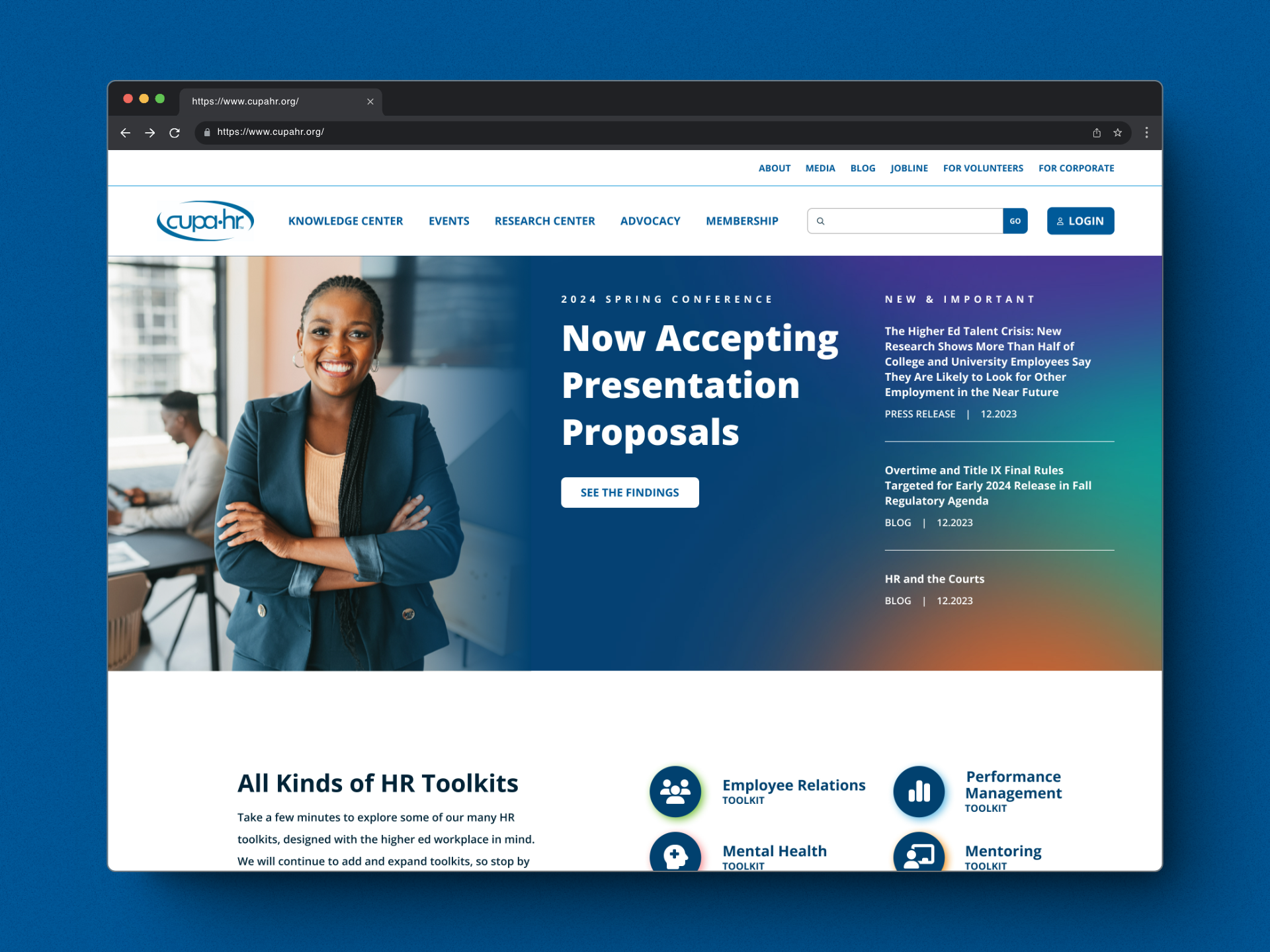 site within desktop browser