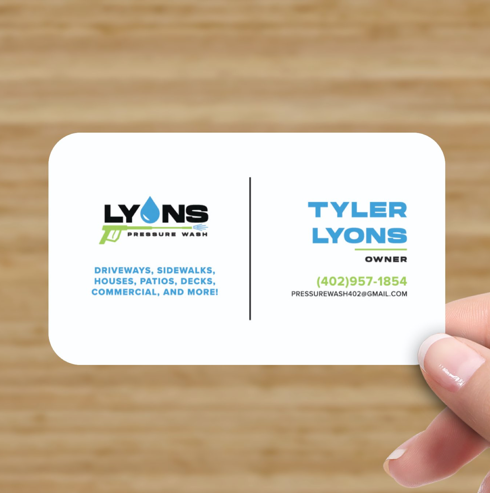 Business Card Front (LYONS PRESSURE WASH)