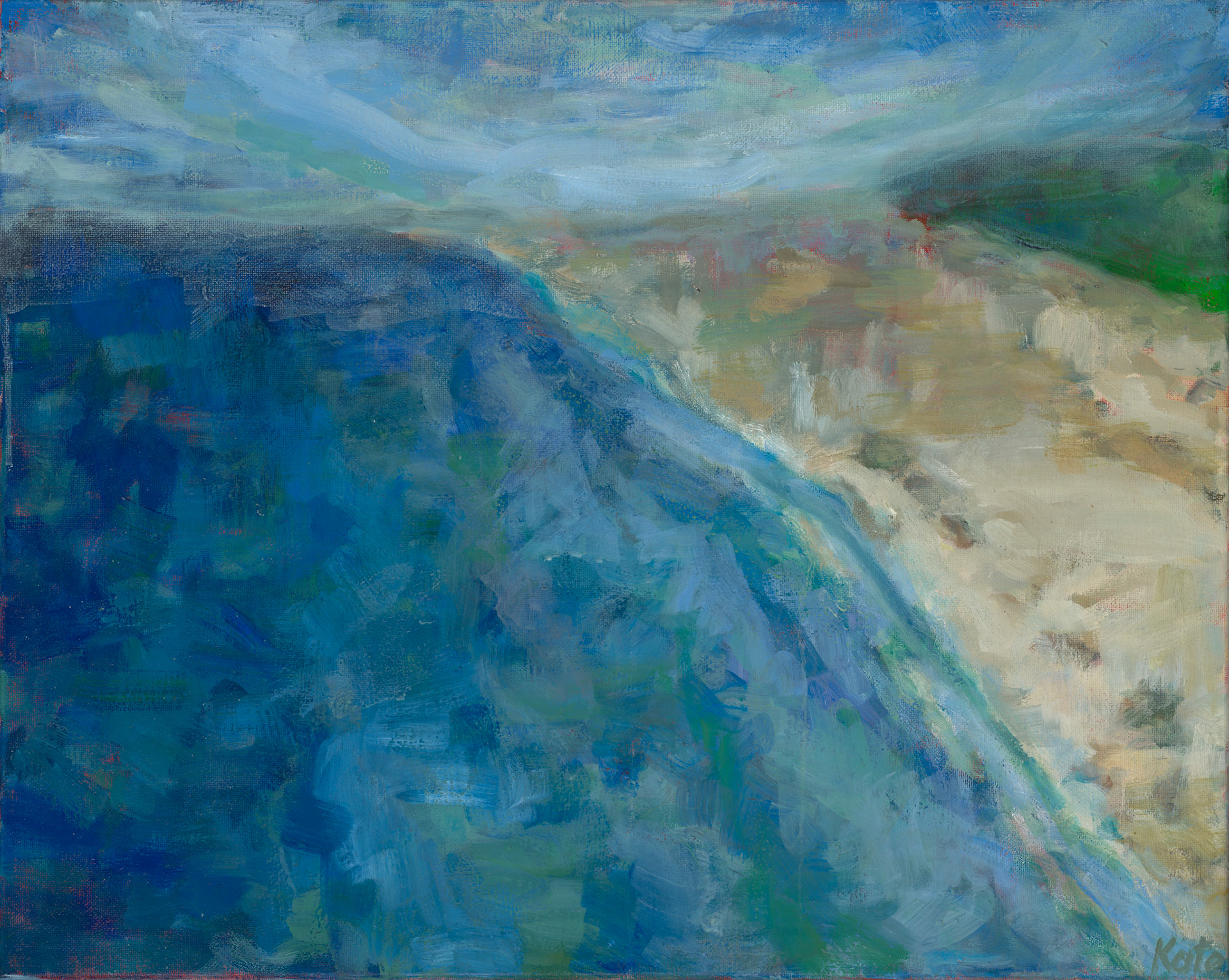 The thought of a coastline, not a portrait of a specific coast.