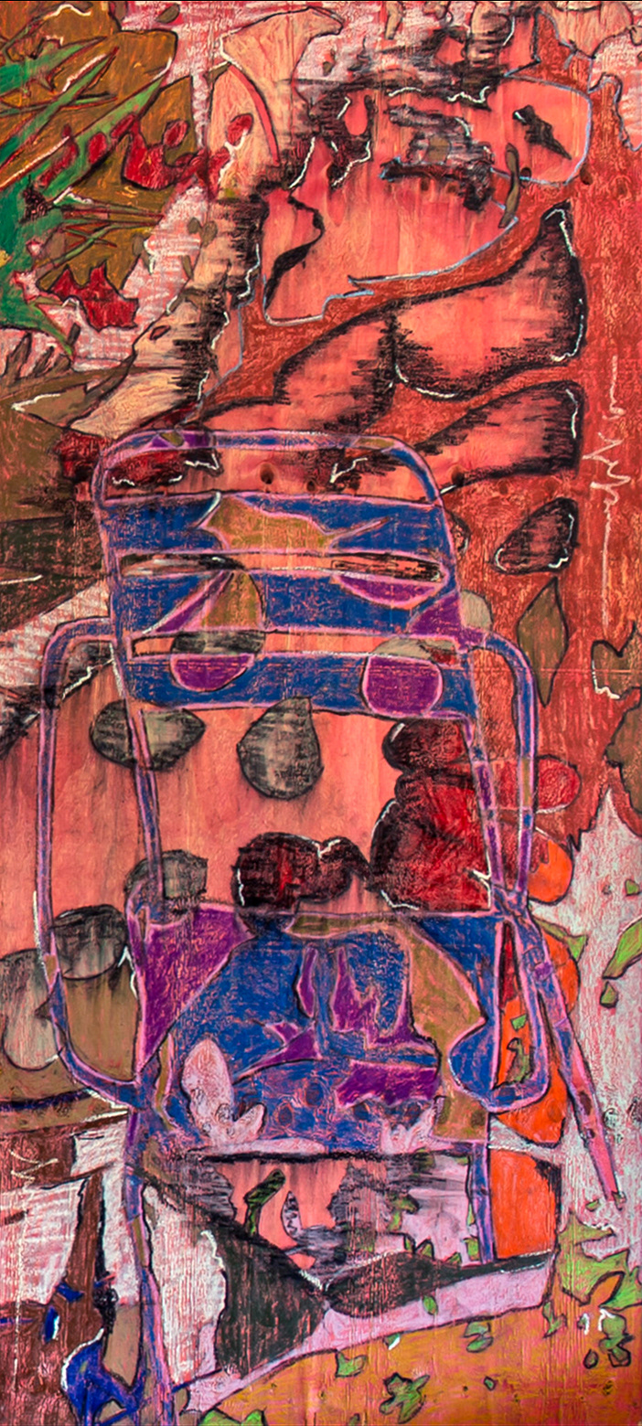 primeira nobre verdade V, 2021 | pastel oleoso e seco sobre madeirite 1,7 x 0,76 m