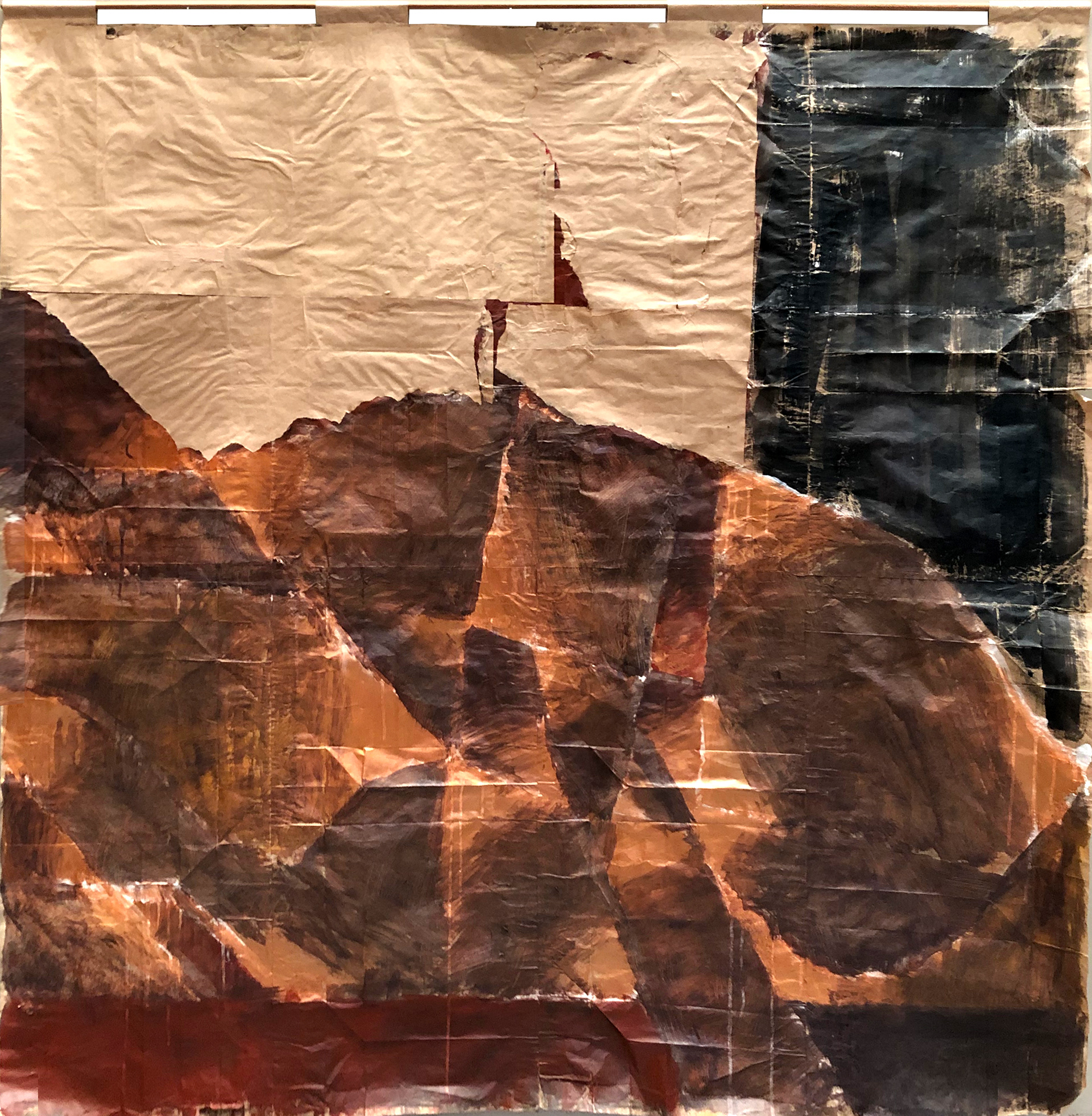 partita n.1, 2022 | acrílica e têmpera sobre papel kraft 150 x 150 cm