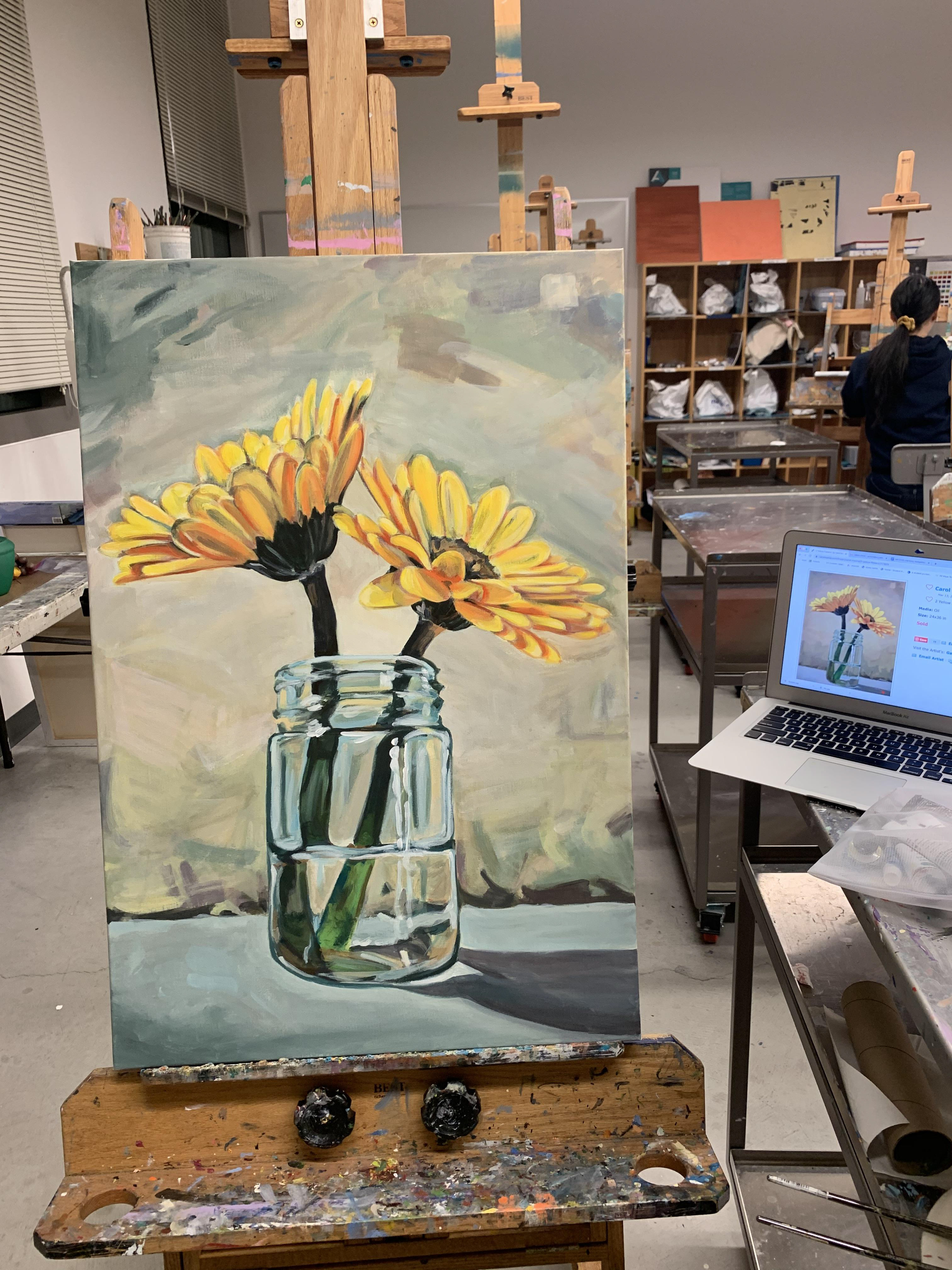 final reproduction of Marine's '2 Yellow Flowers'
