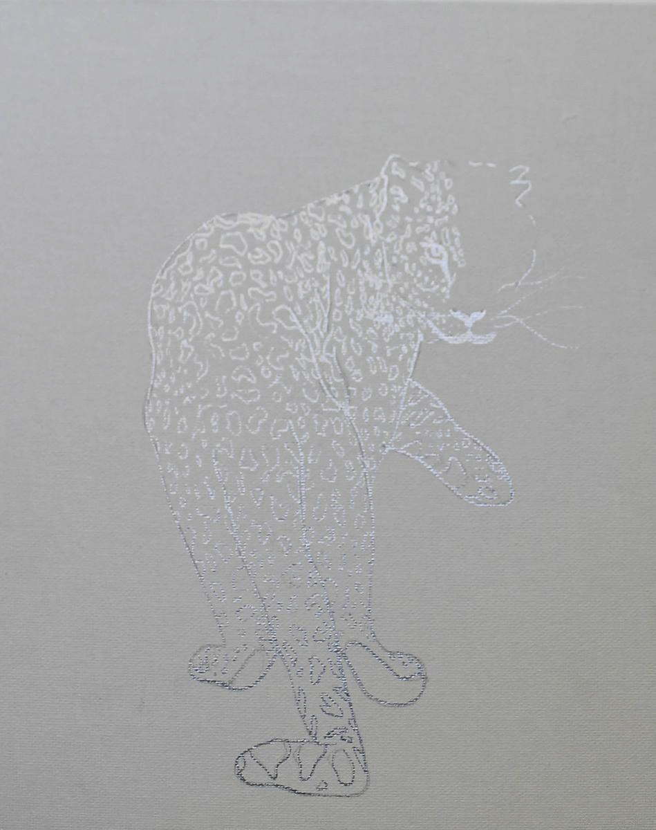 Amur Leopard gif, flash vs. no flash picture of work