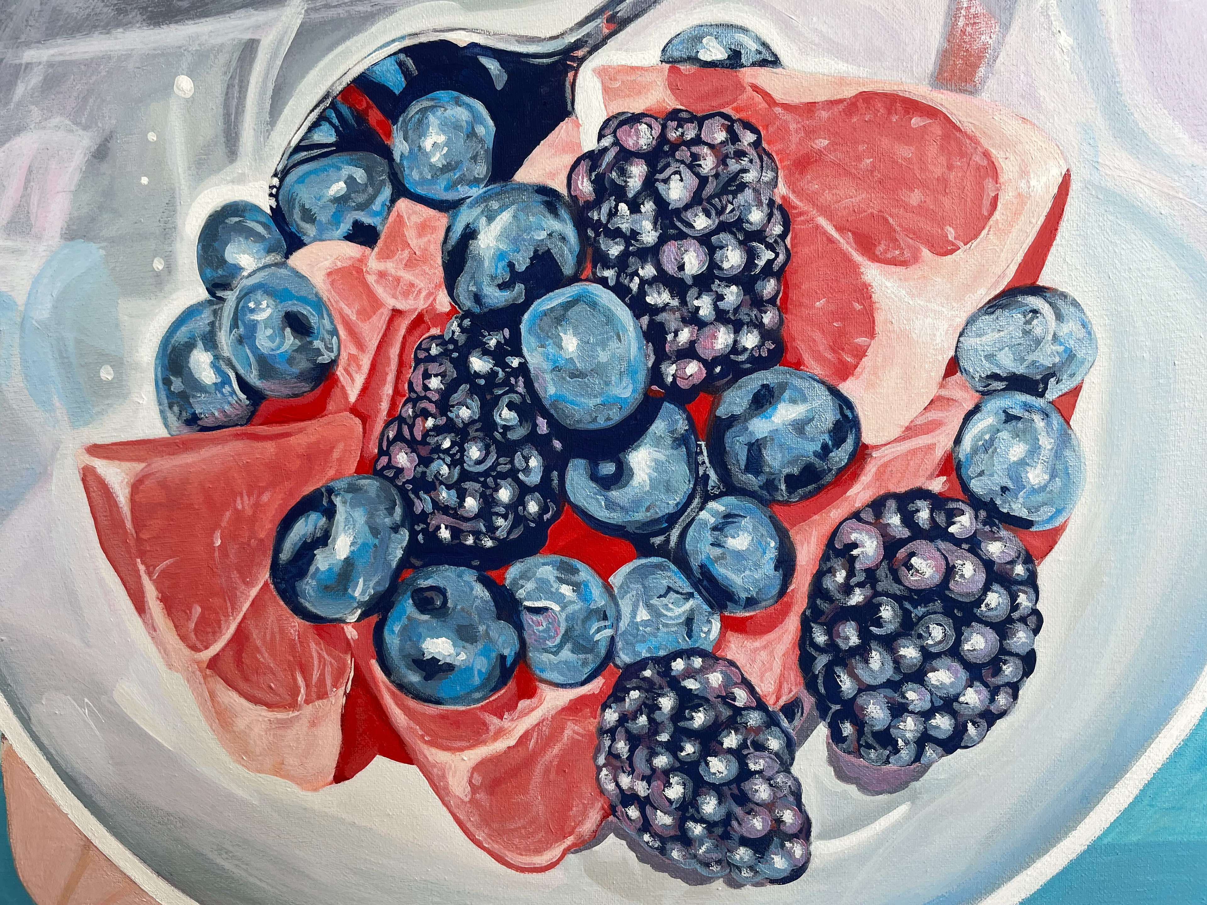 i may or may not have hidden smiley faces in the blueberries.