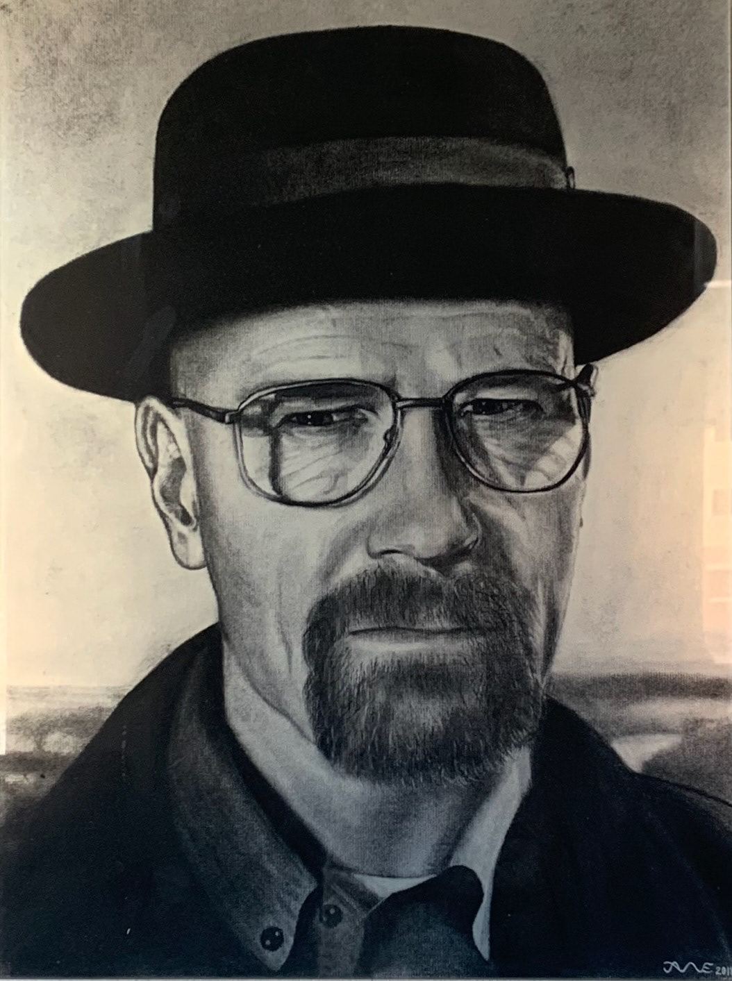 picture of the drawing, laser-printed on sheet metal, hanging in my brother's apartment