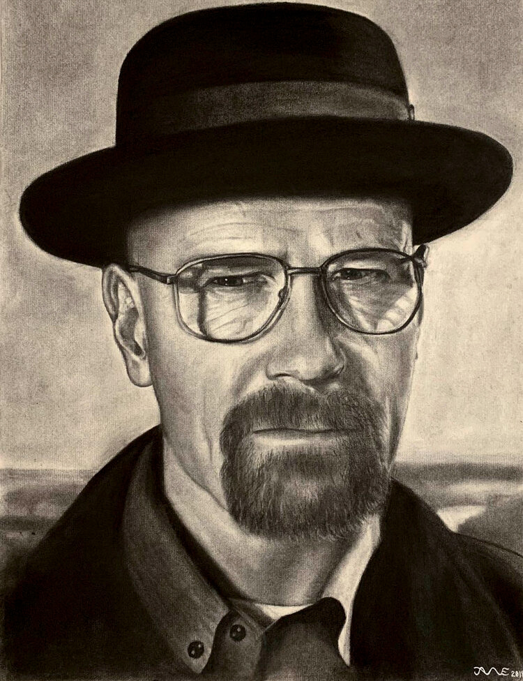 24" x 36" Charcoal Drawing, 'Walter'