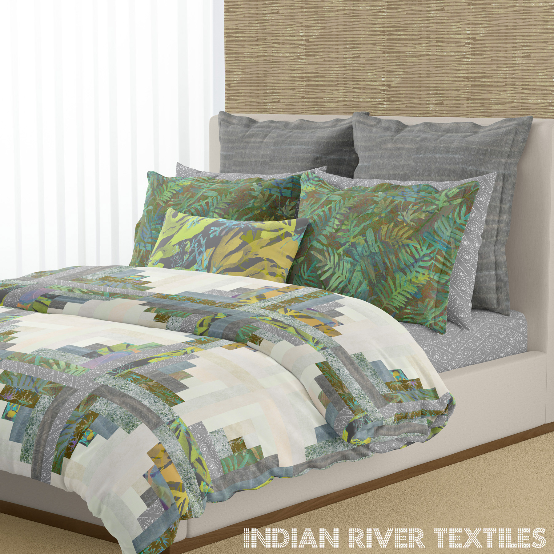 Log Cabin Quilt Gray