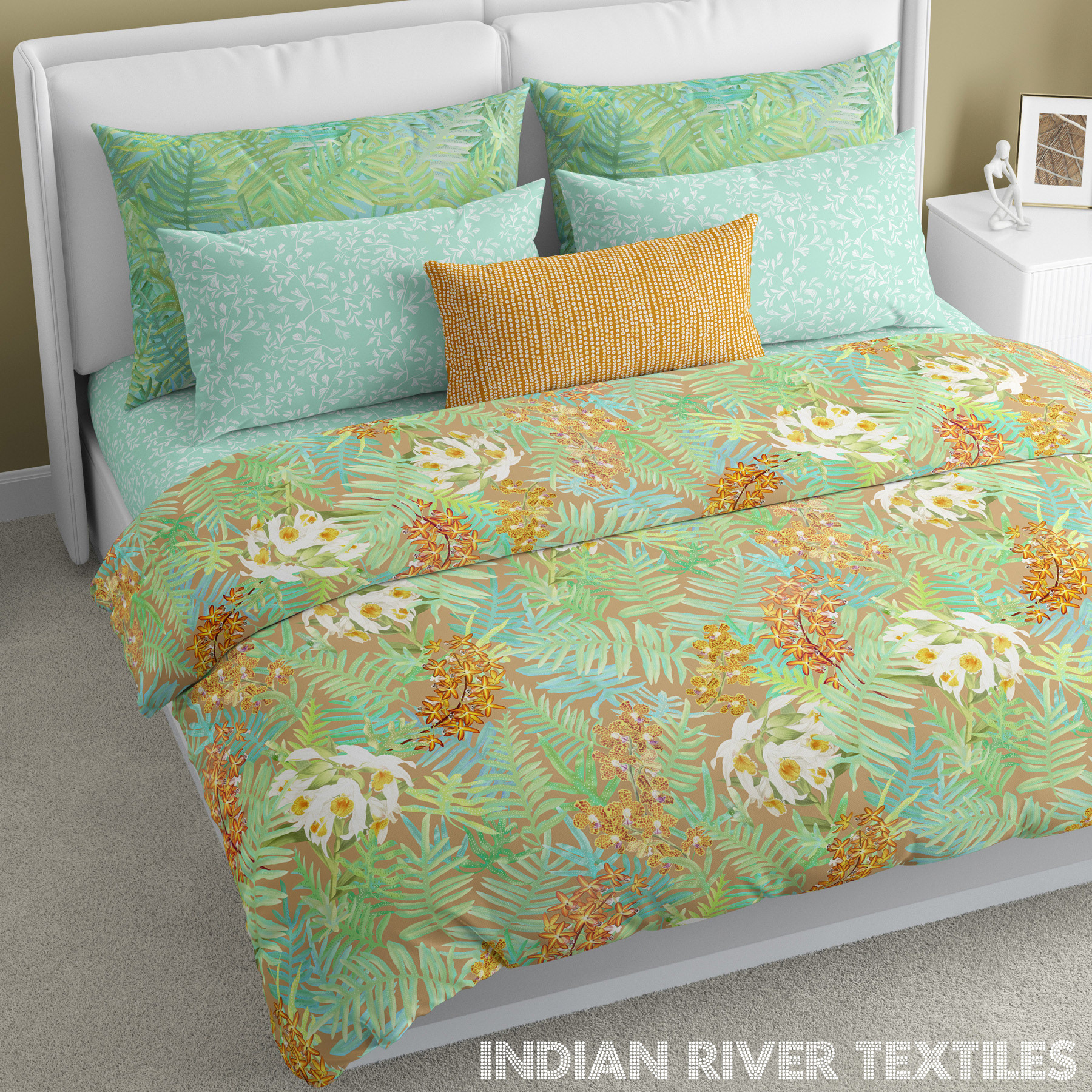 Orchids + Ferns Orange