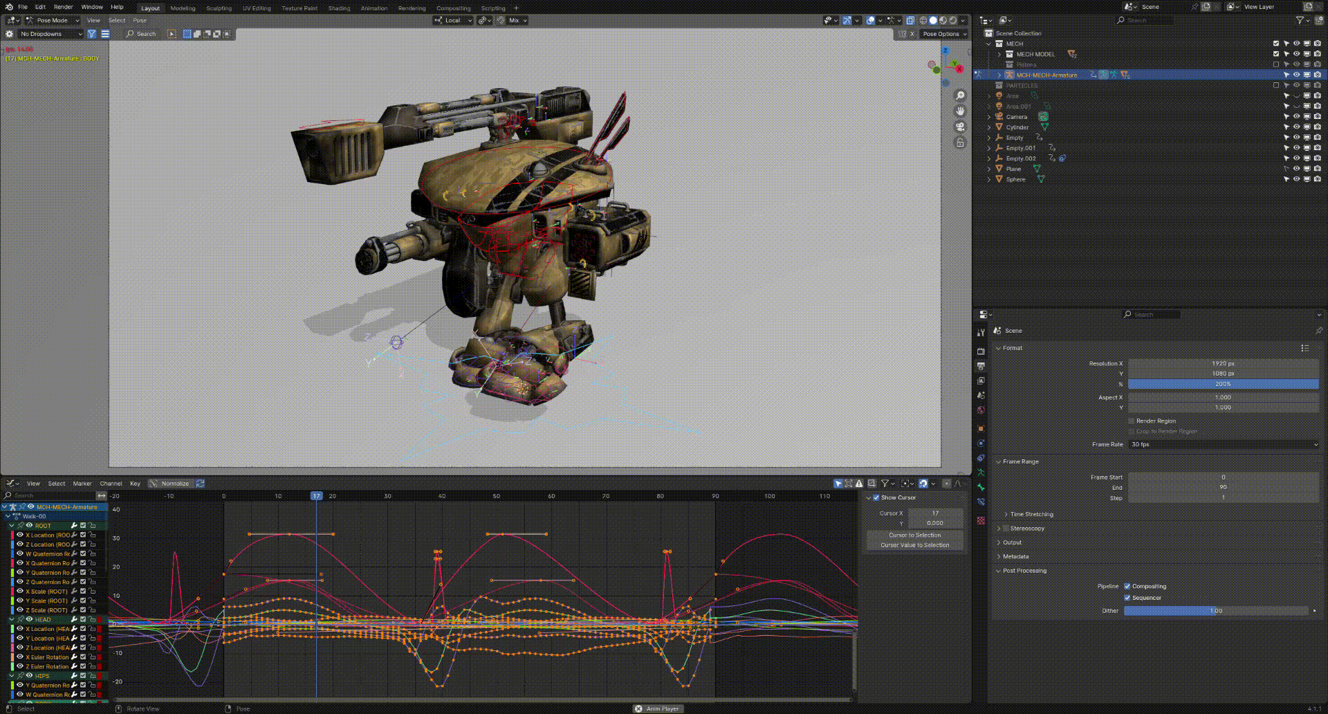 리깅_모션 스터디 (in blender)