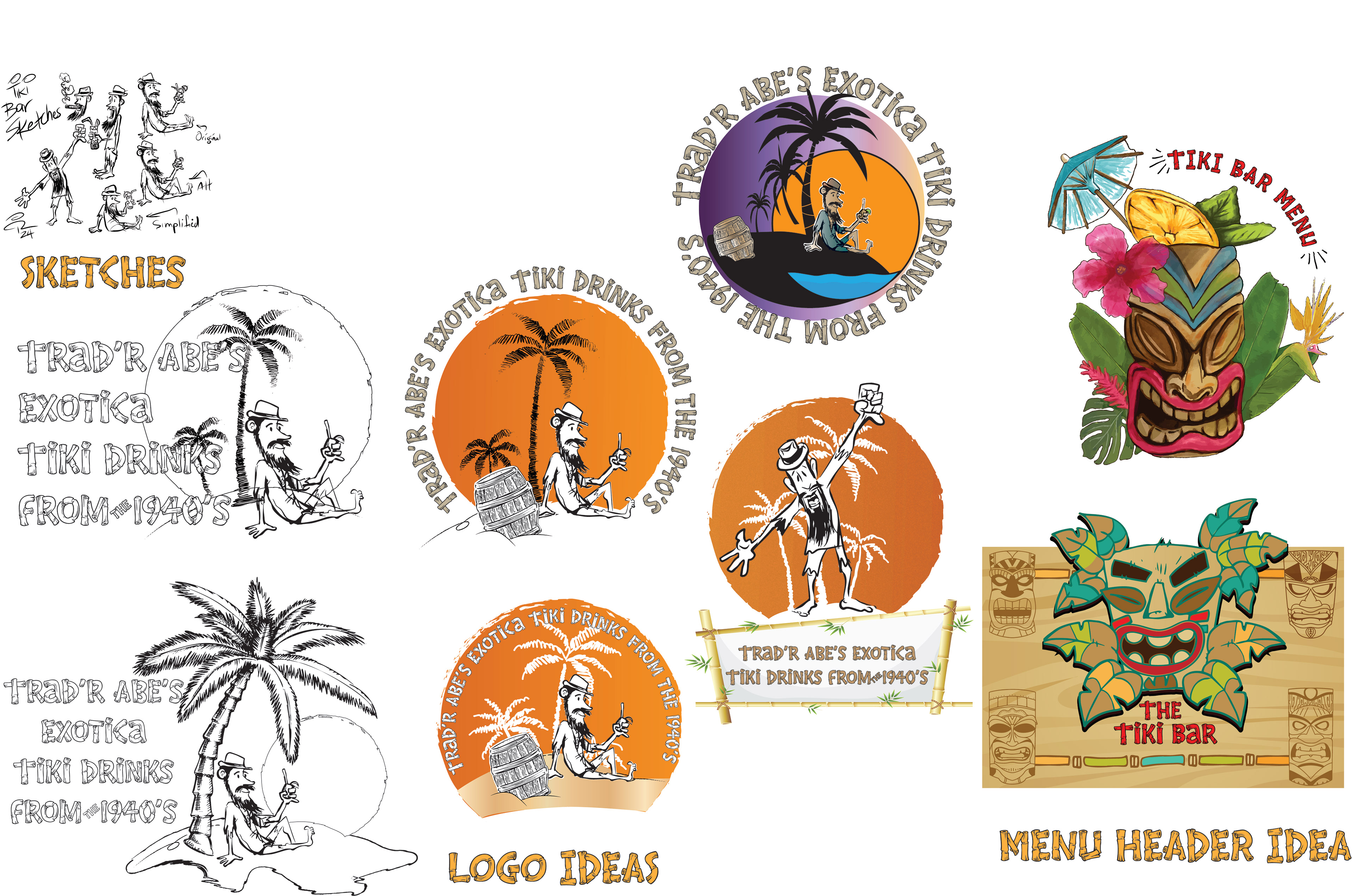 Tiki Bar Menu elements