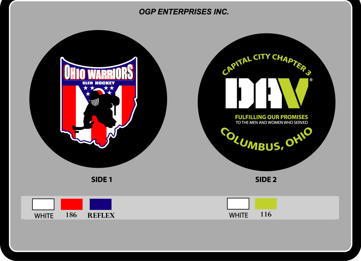 Hockey puck design for disabled sled hockey