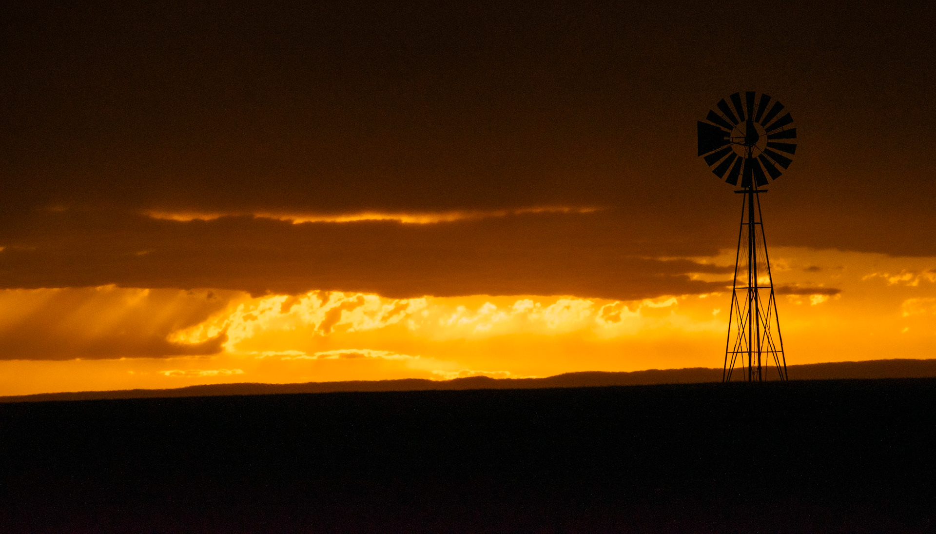 windmill sunset