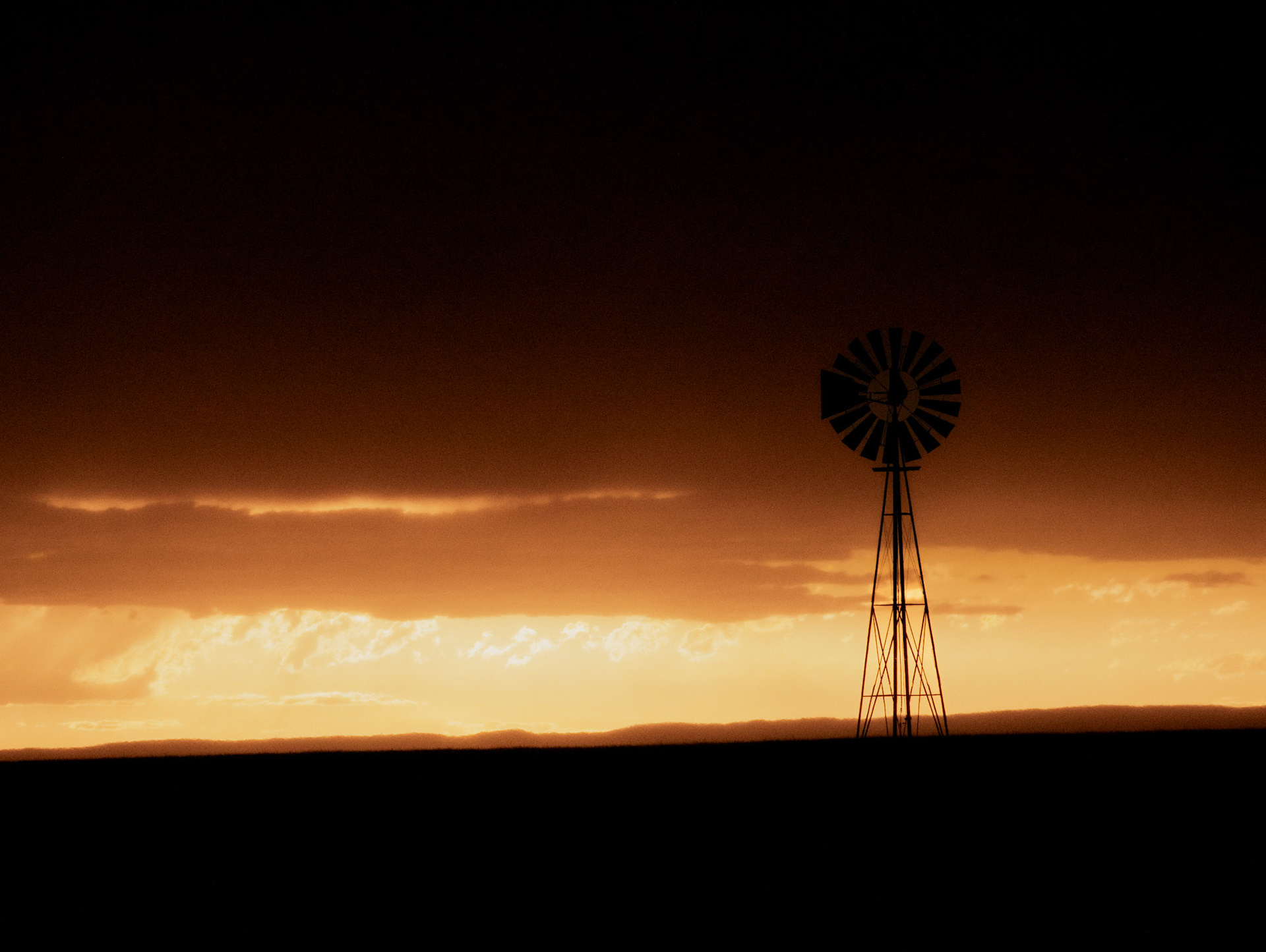 windmill sunset