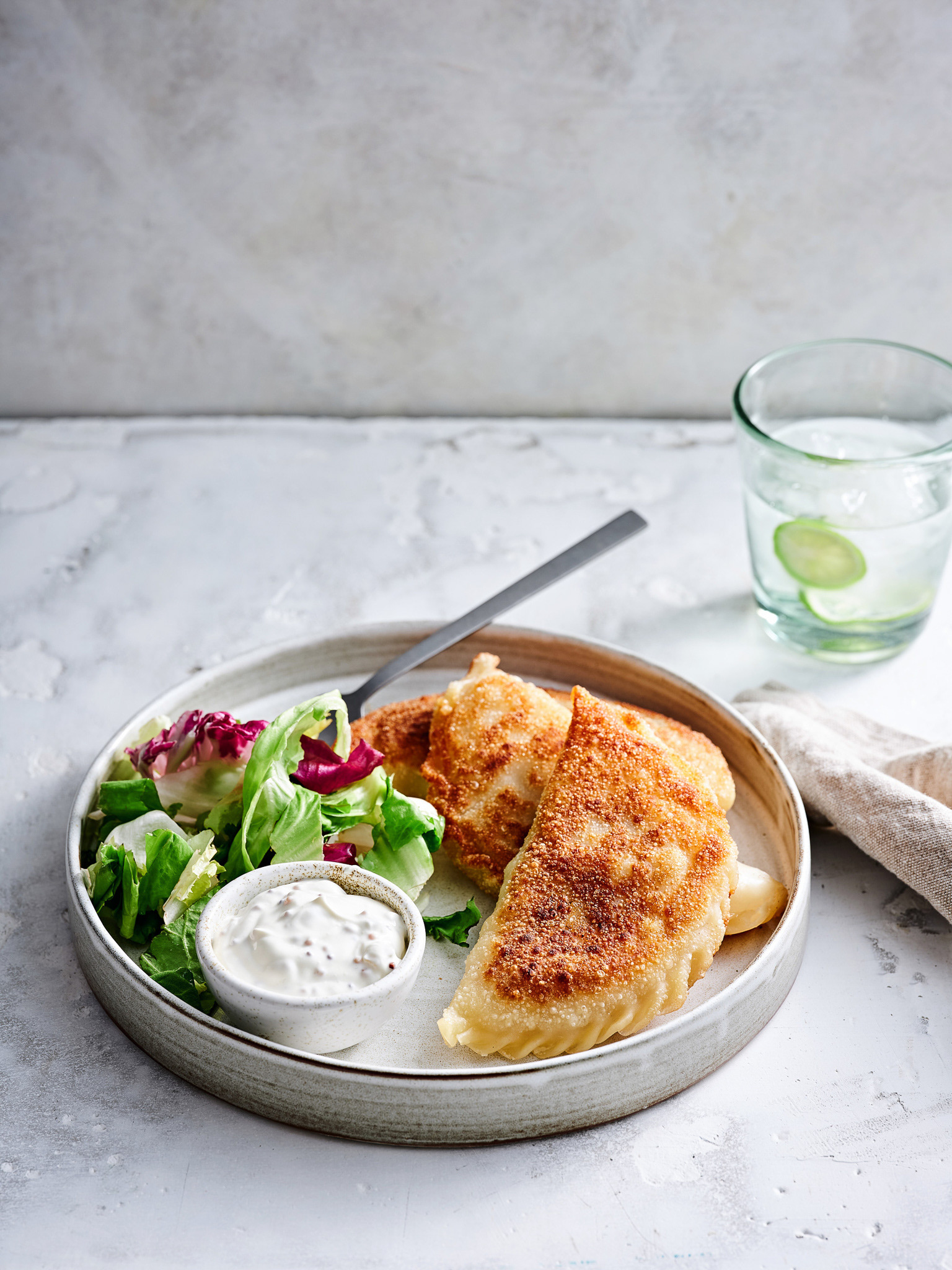 Chebureki with Sour Cream Sauce