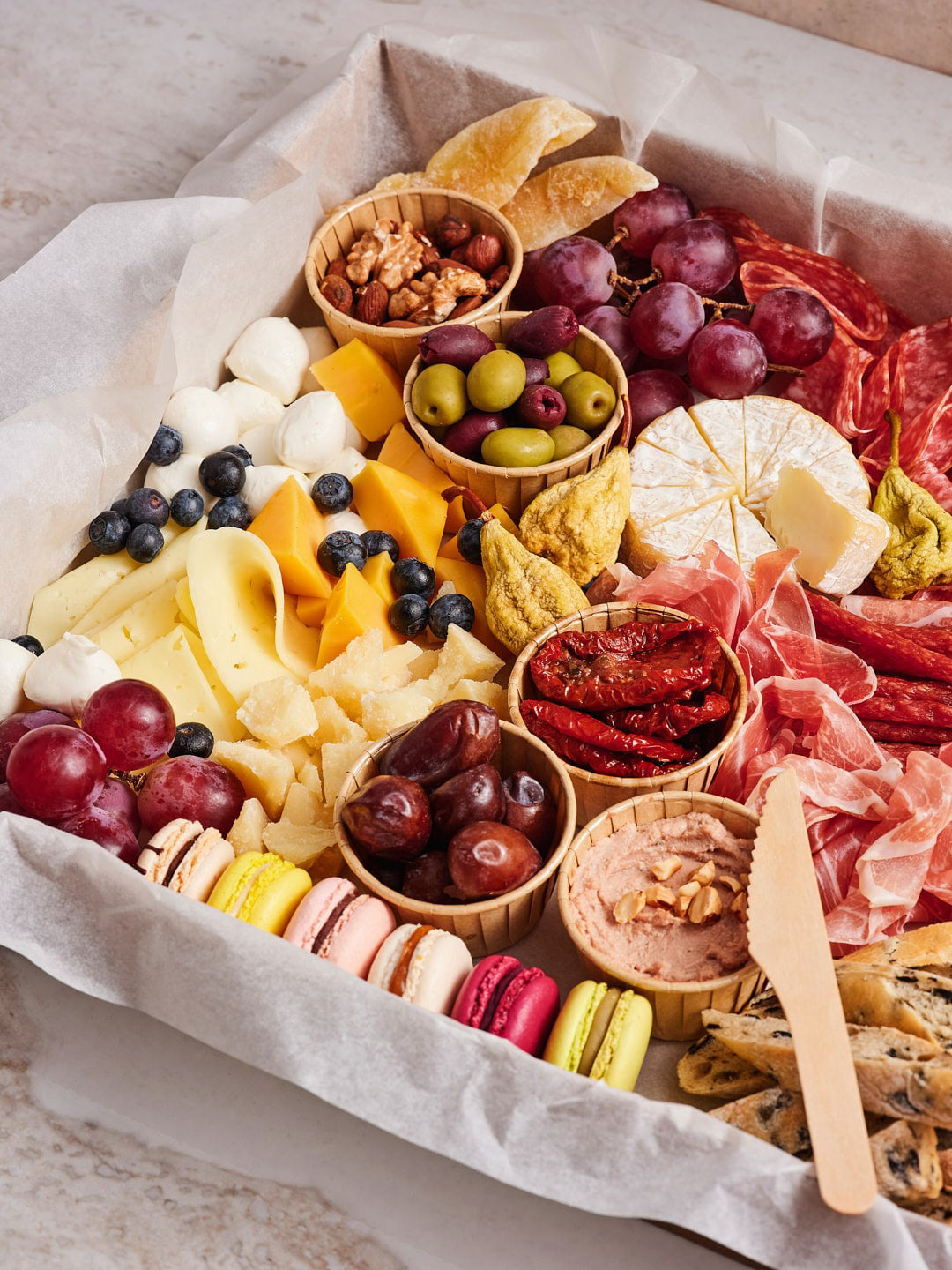 Charcuterie, Cheese and Bread Box for Wine Lovers