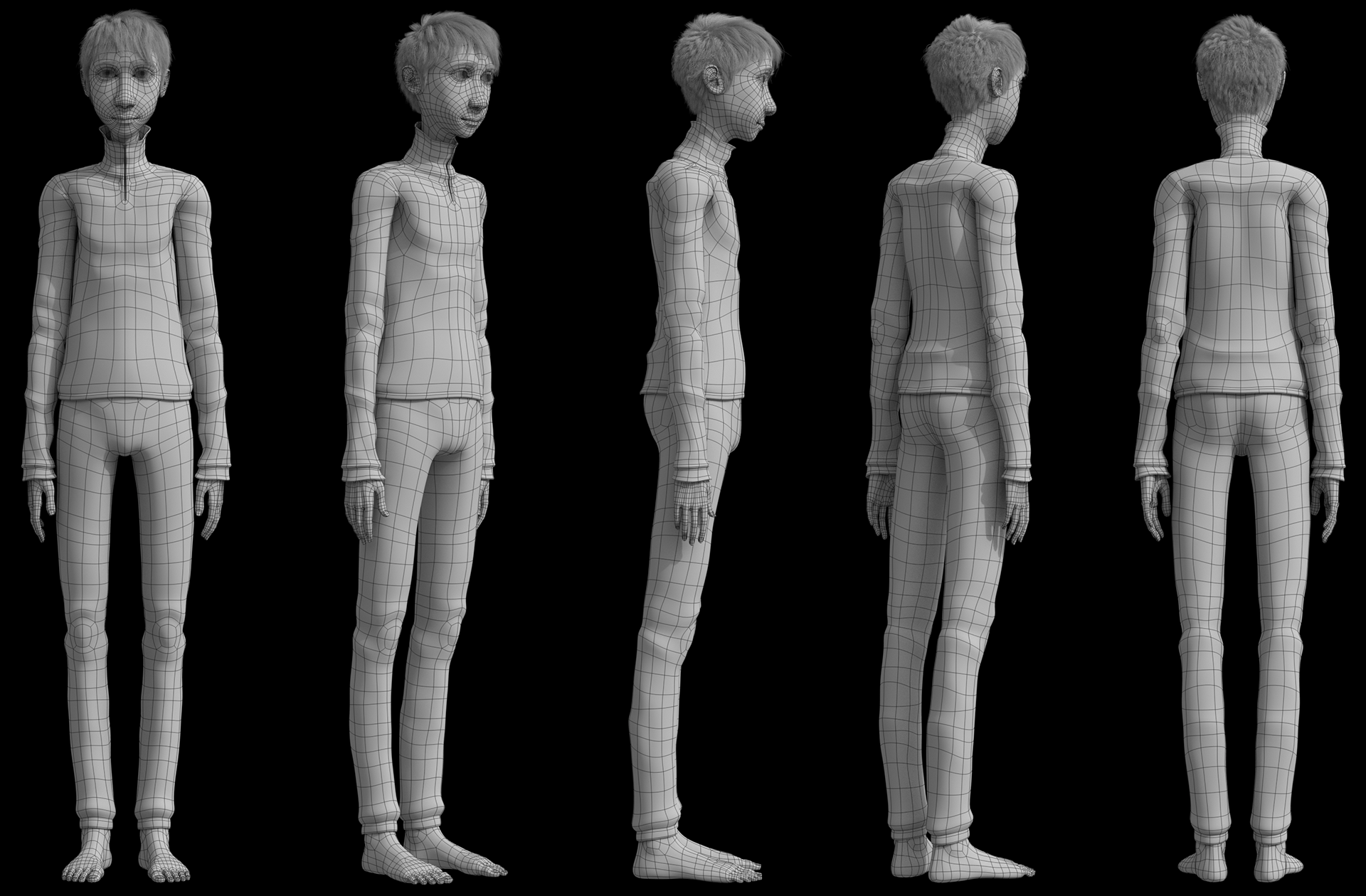 Character Turnaround. Body and face rig using Advanced Skeleton.
