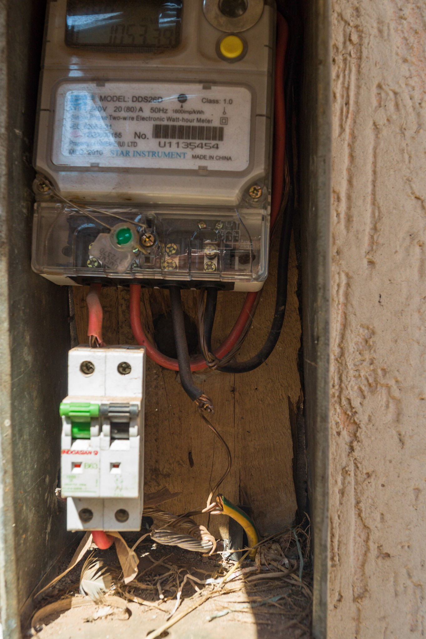 Properly installed electric meter