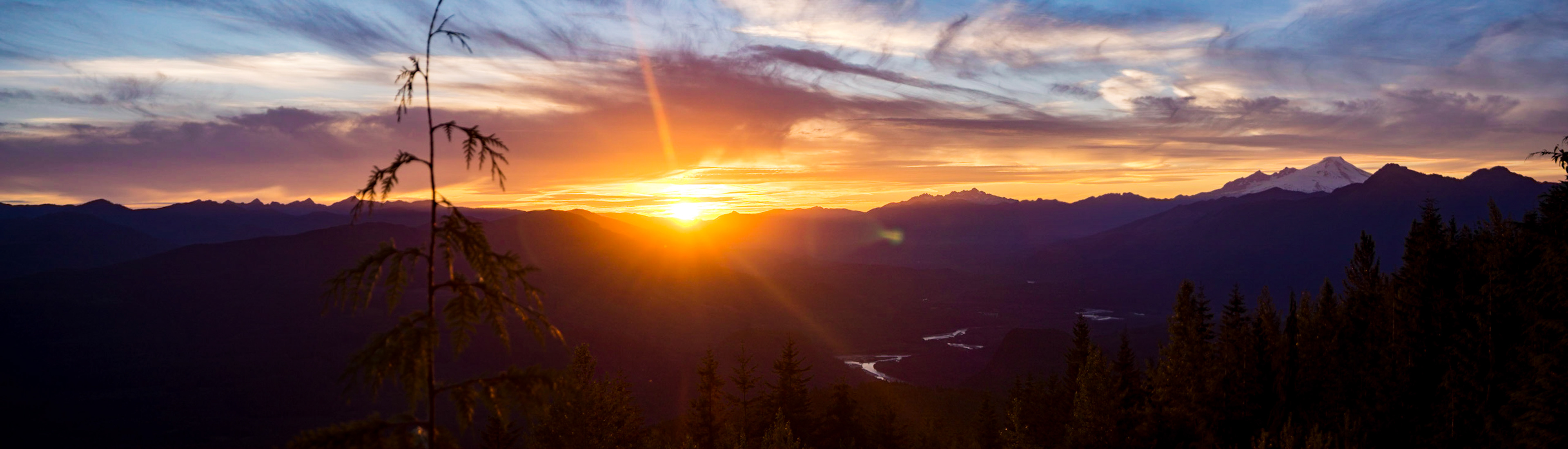 The Saulk River valley and Mt. Baker on the right.  Camping in Washington pretty cool.