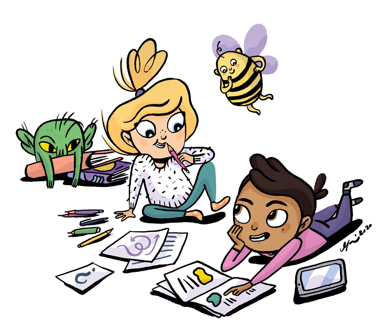 Illustration for Ihme ilmat! workbook, written by Laura Ertimo, 2019