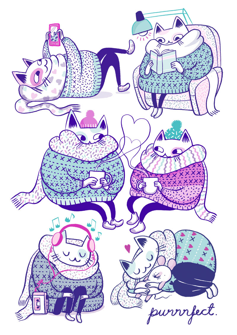 Purrrfect illustration, own project