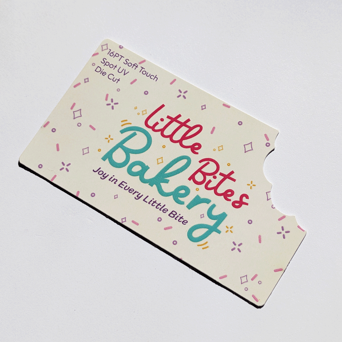Custom die-cut business card with Spot UV
