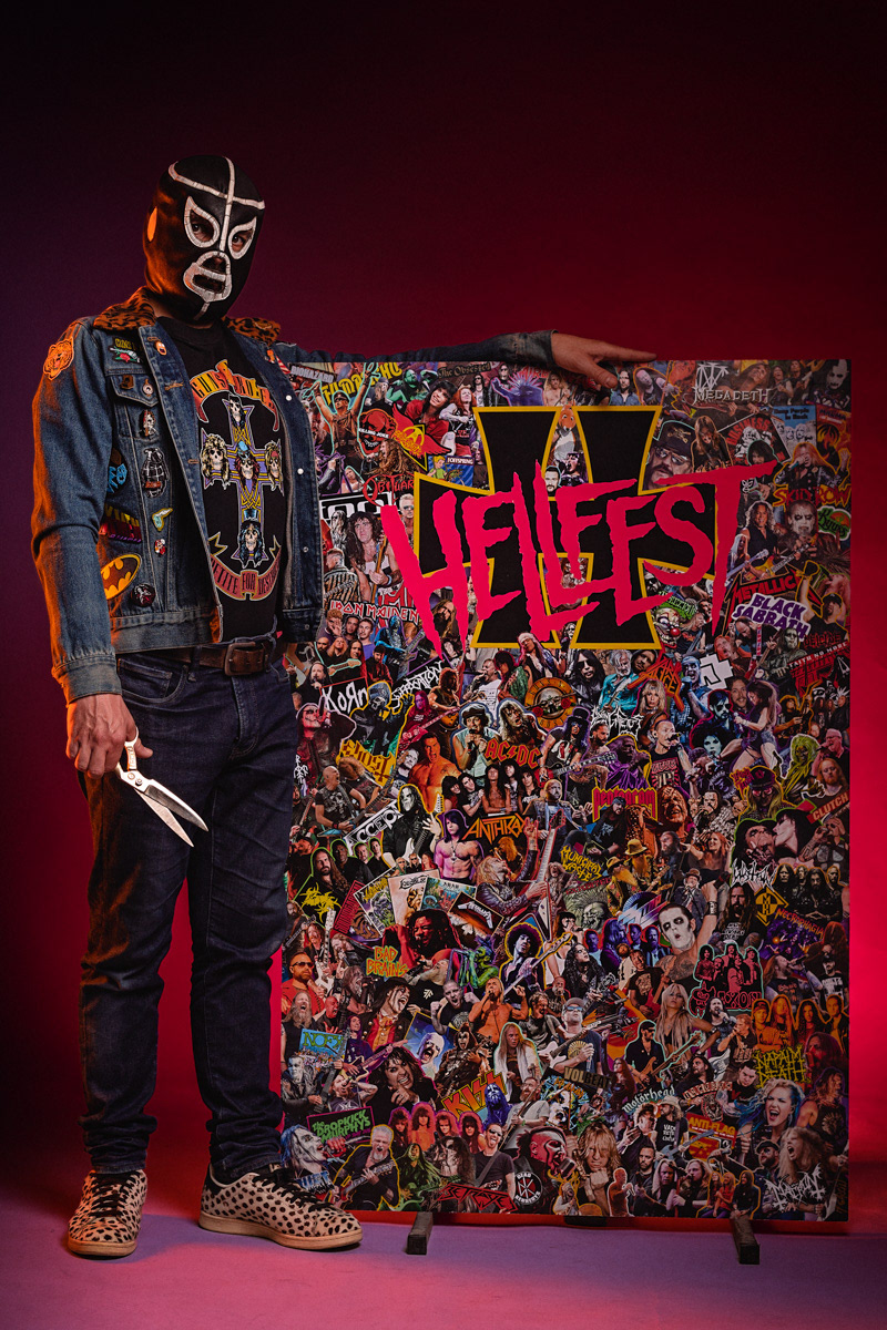 Mr Garcin, artiste de collage (avec son collage réalisé pour le Hellfest 2022)