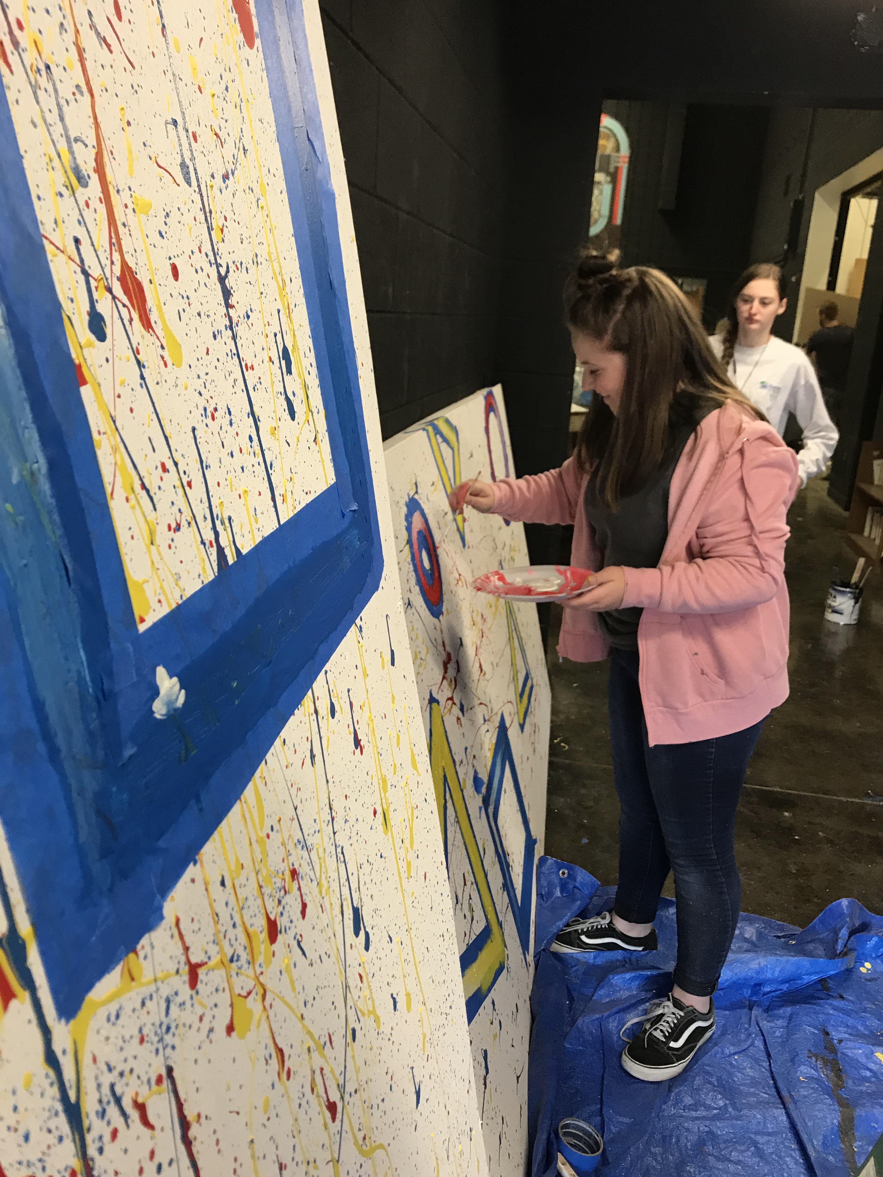 Scenic painting - Entertainment Tech & Design Class