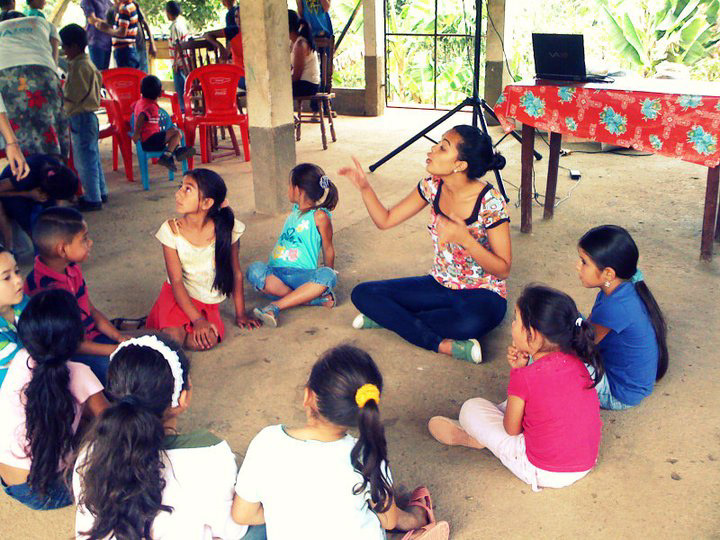 Drama games with Children's Impact Network in Honduras