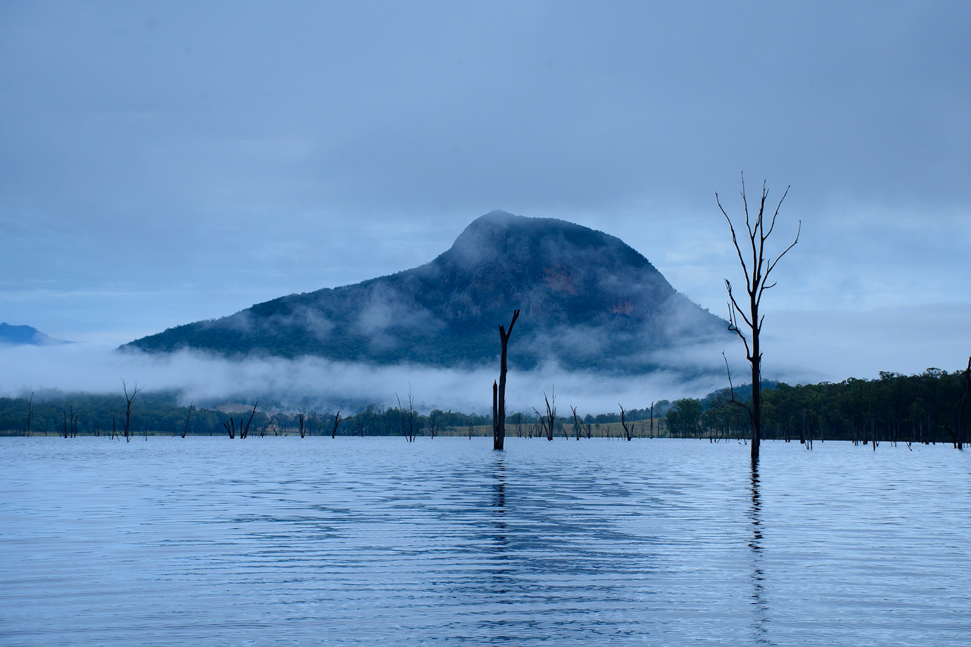 Moogerah Dam with Mt Greville in Cloud-2