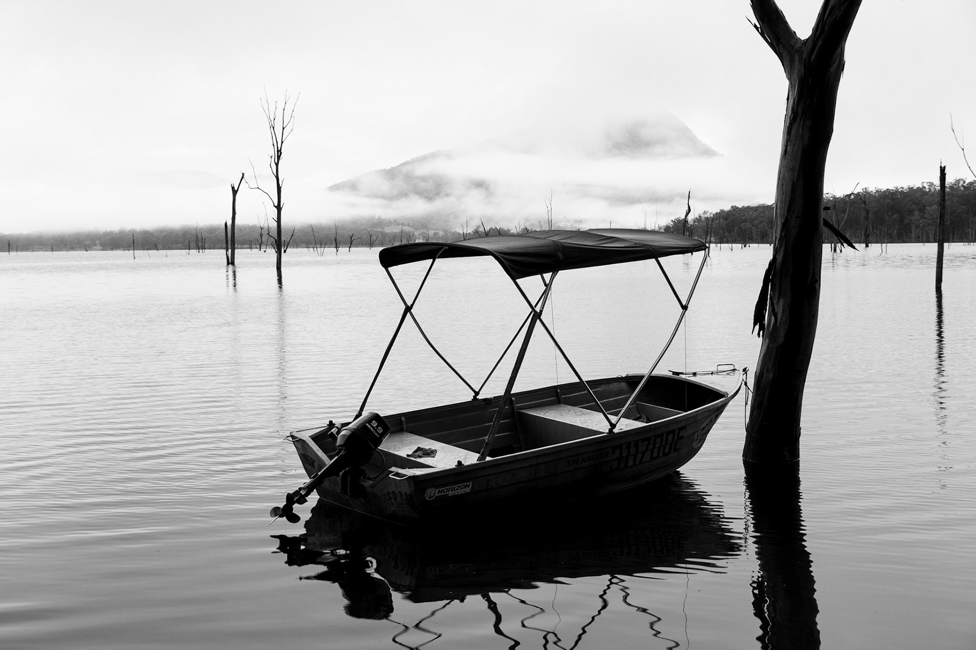 Moogerah Dam with Mt Greville in Cloud-1