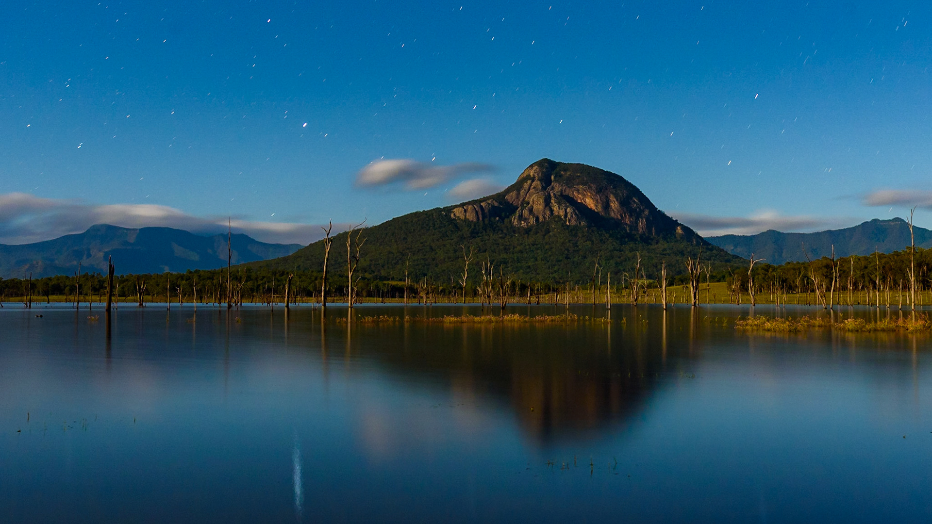 Moonlit Mountains over Moogerah Dam