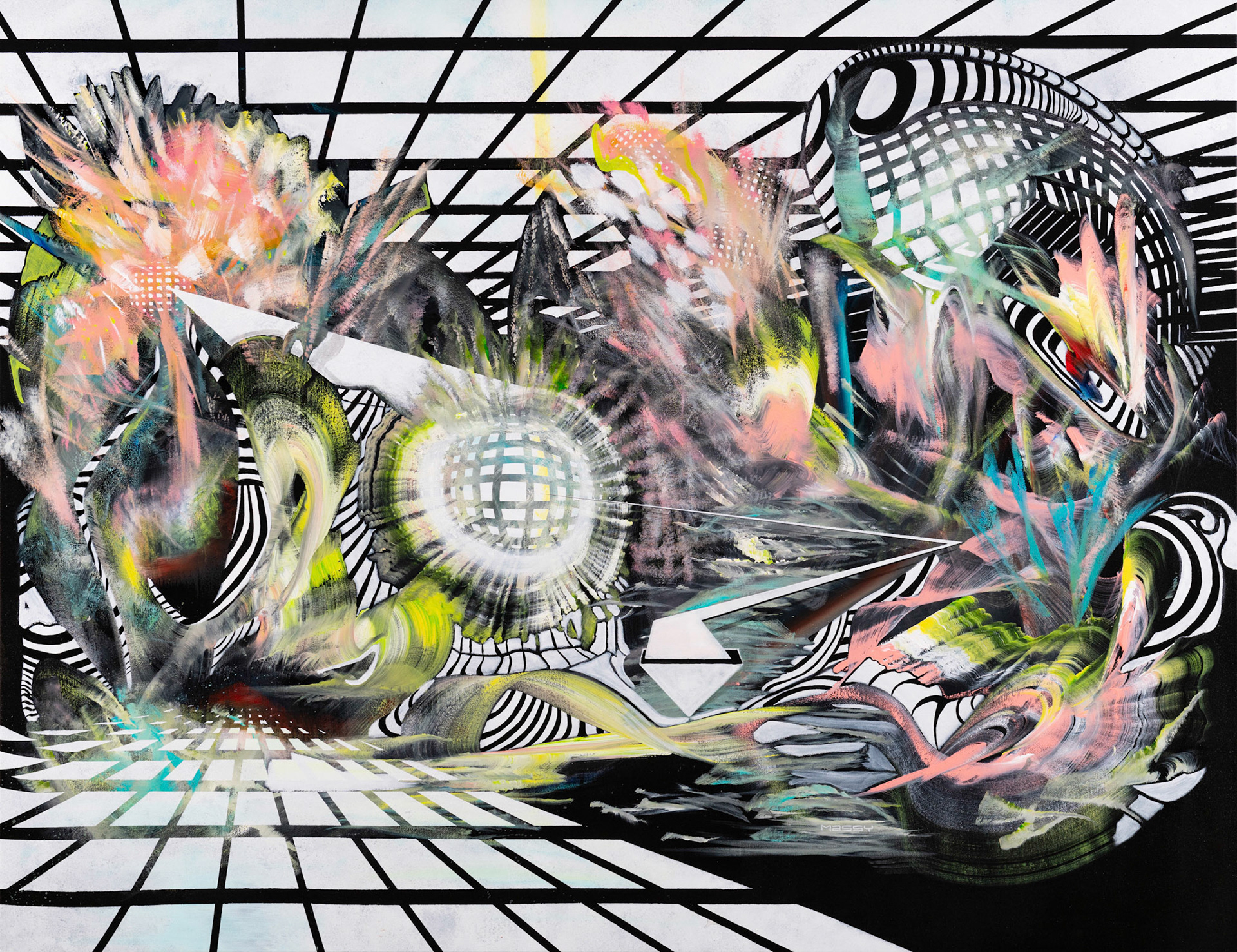 DeLaHaze - 58"x75" - Mixed media on canvas