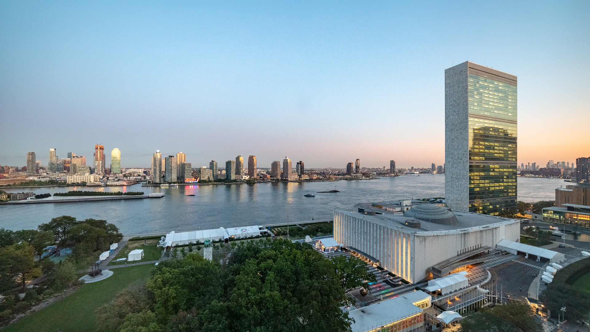 Our canvas: the UN Secretariat and General Assembly buildings in New York
